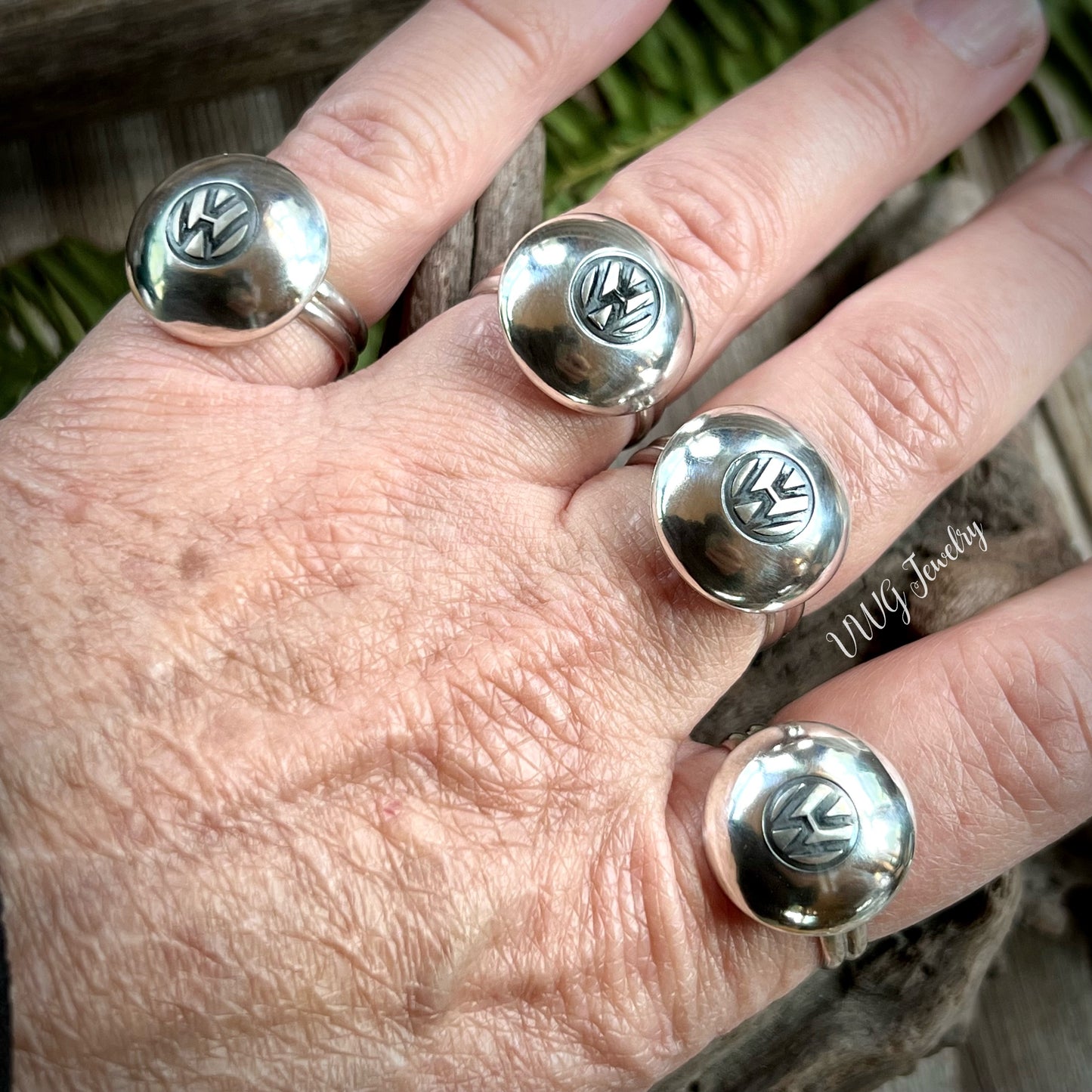 Classic Hub Cap Rings Sterling