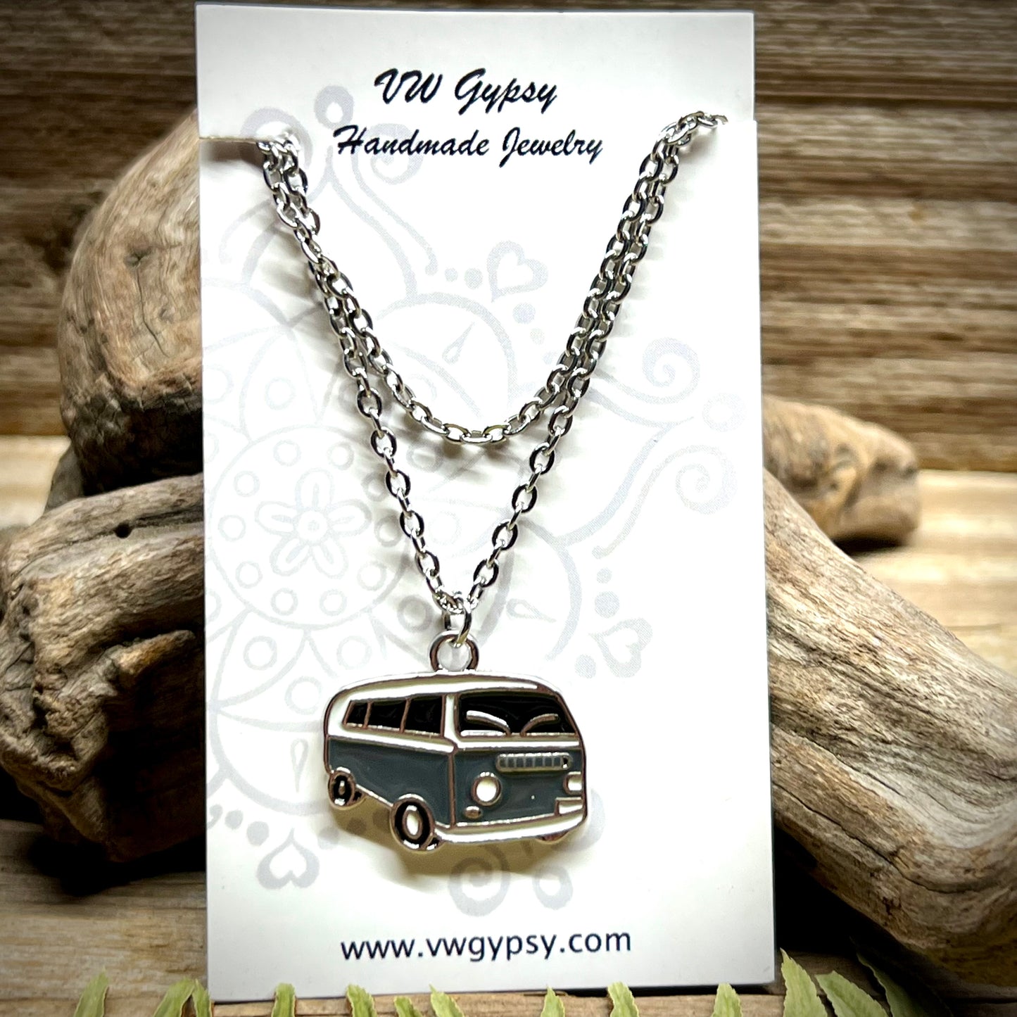 Hippy Bay Bus Enamel Necklace