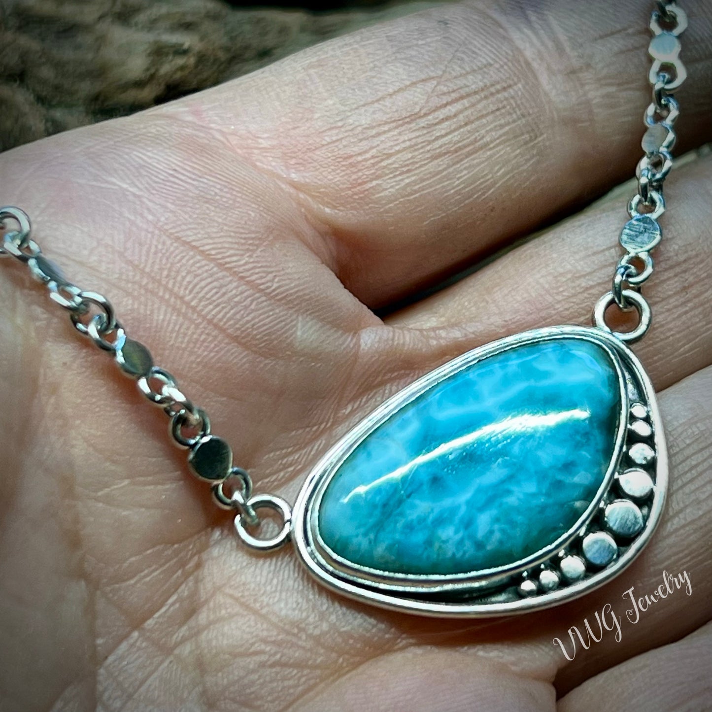 Larimar Necklace Sterling Silver 925