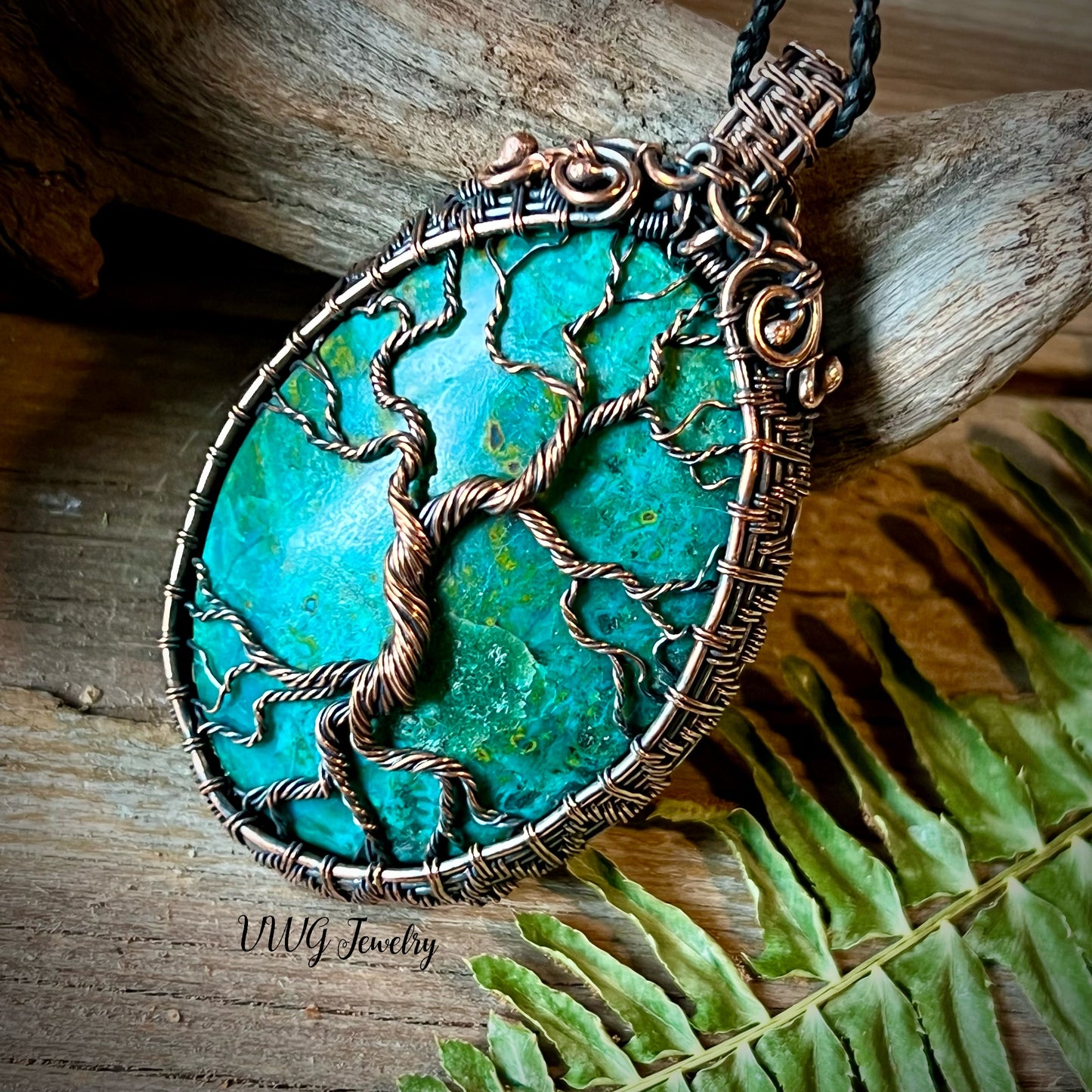 Chrysocolla Tree of Life Wire Wrap Necklace