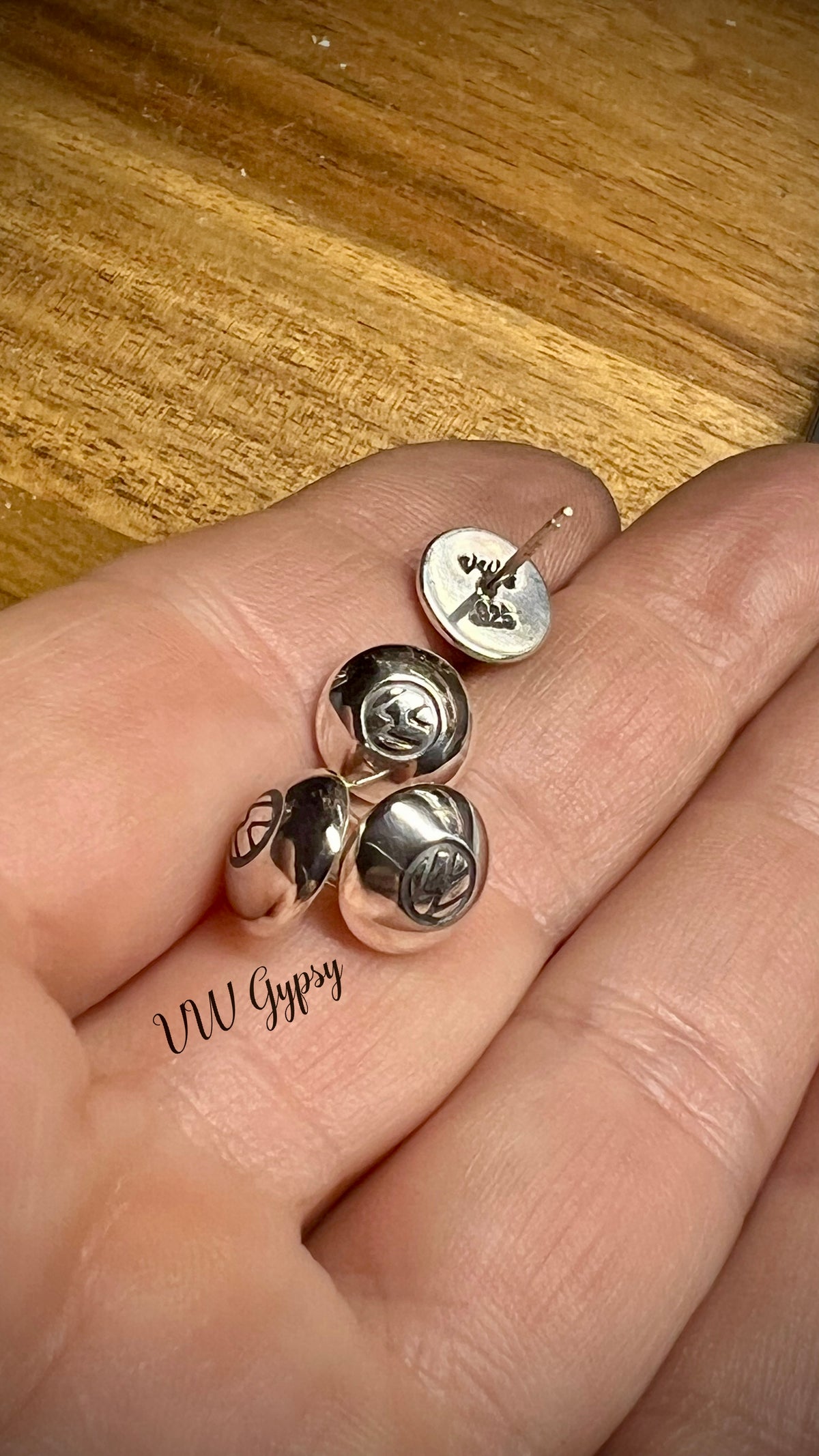 Hub Cap Stud earring in Sterling Silver