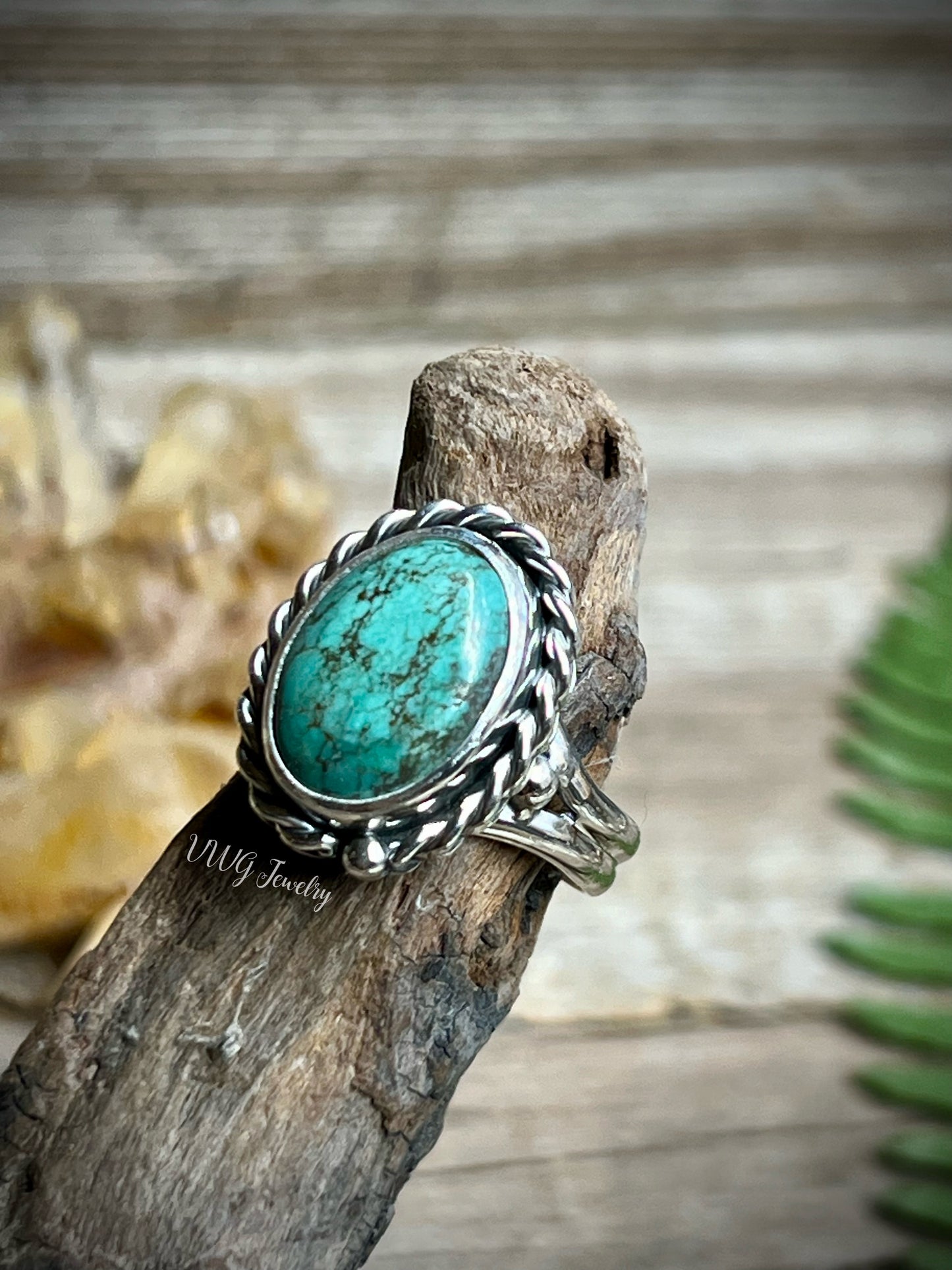 Turquoise Sterling Silver Ring Size 7.5