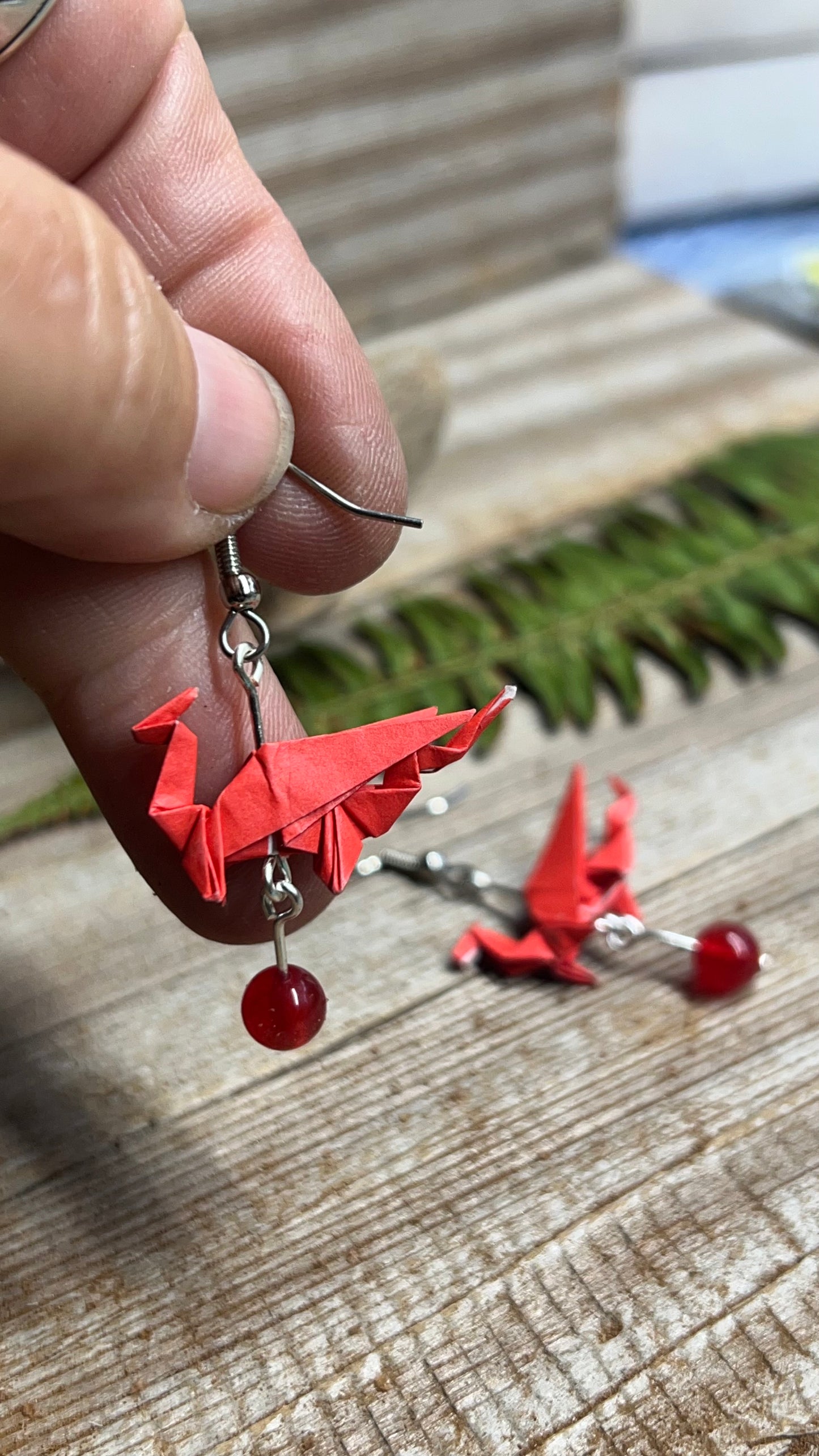 Origami Dragon Earrings