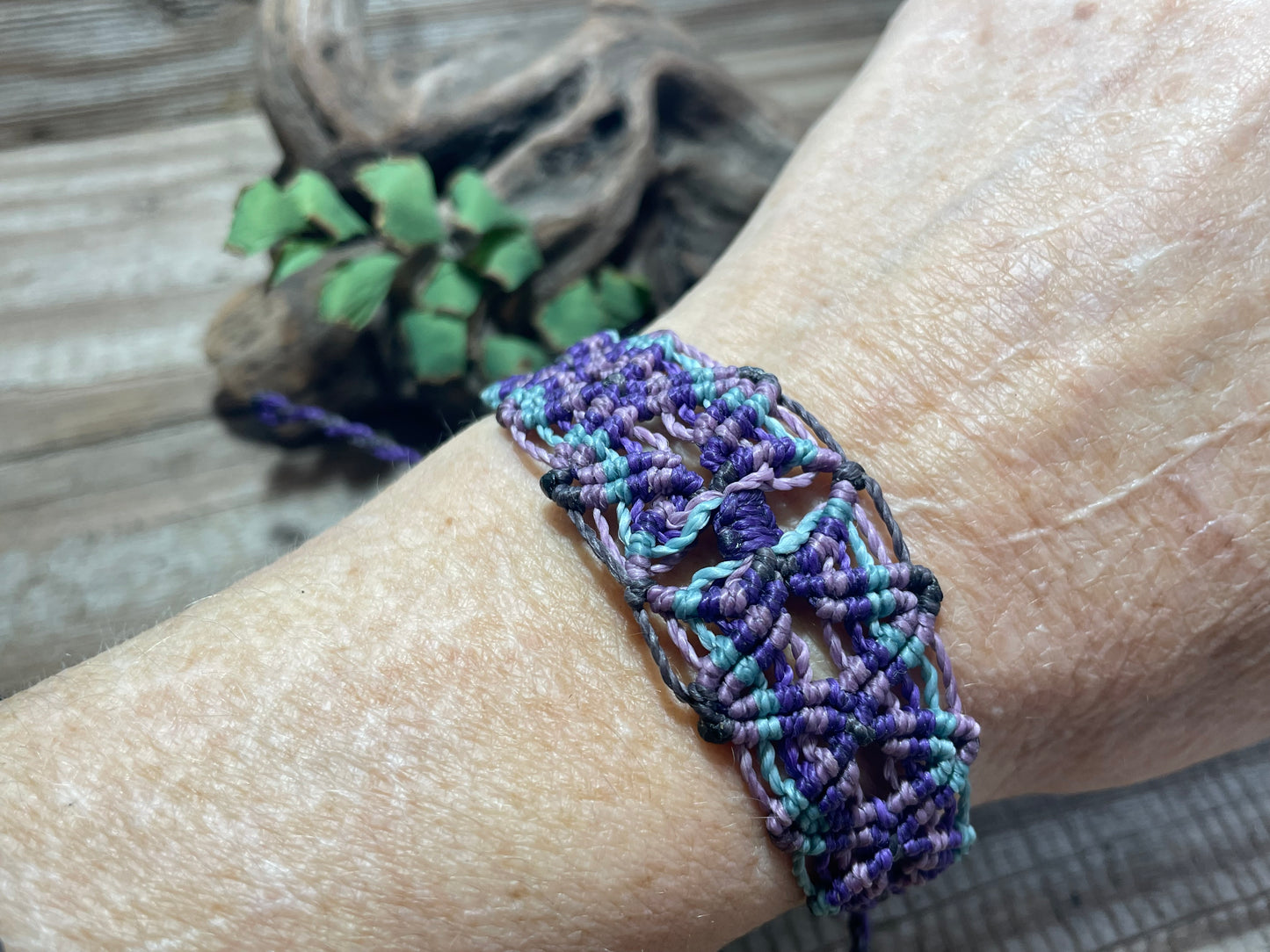 Color Waves Macrame Bracelet Adjustable Woven Handmade Boho Friendship
