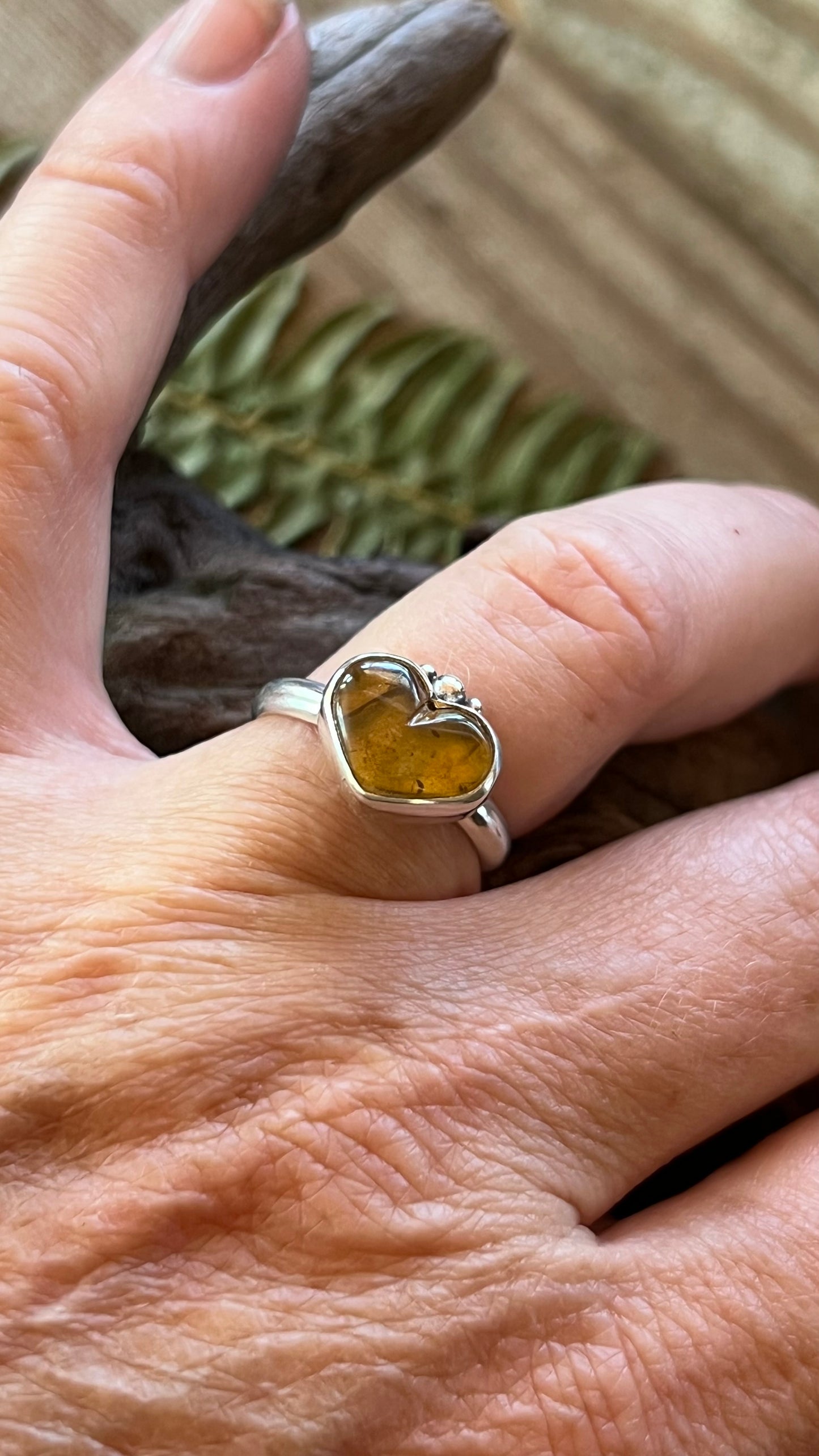 Stone Heart Sterling Silver Rings