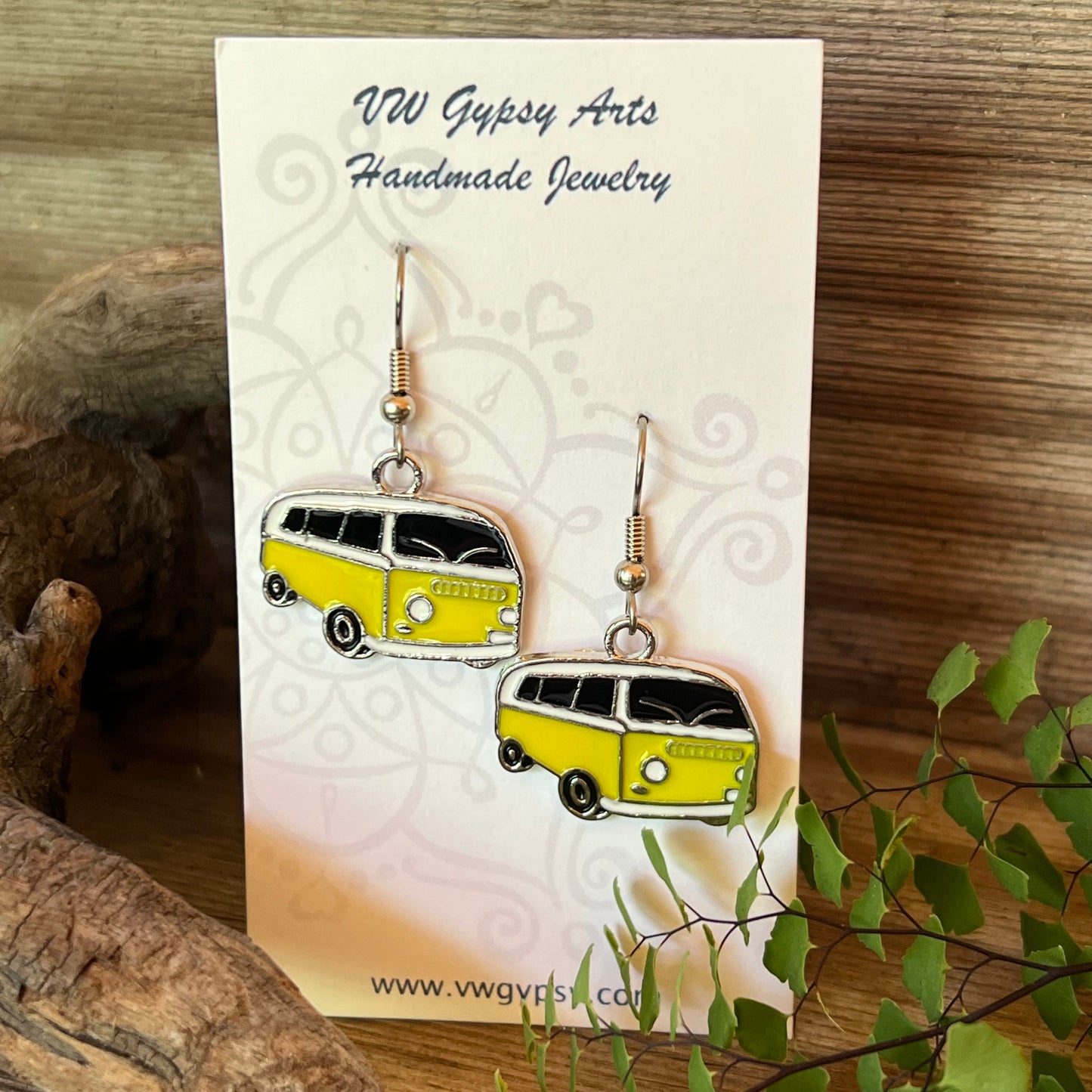 Hippy Bay Bus Enamel Earrings