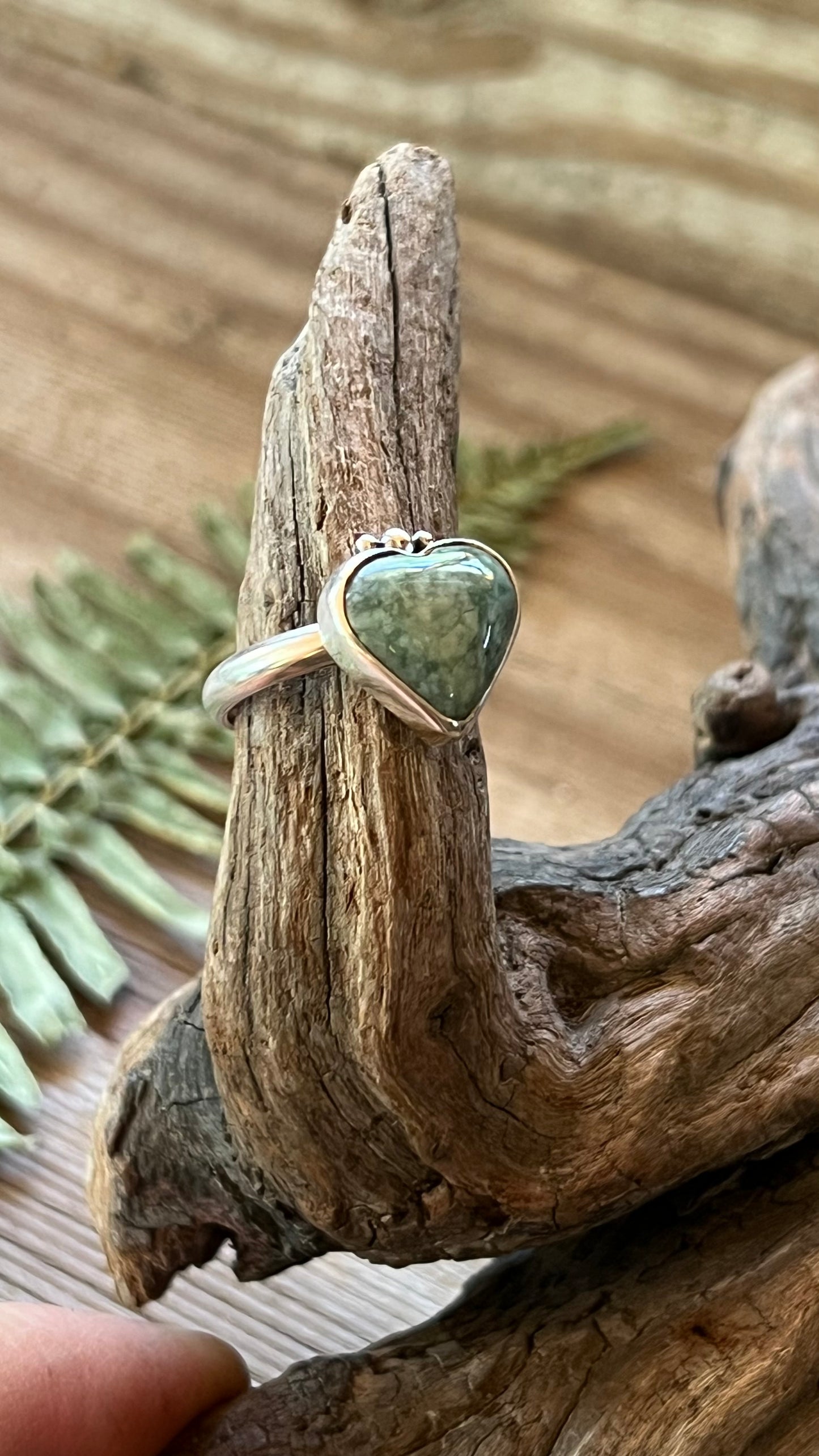 Stone Heart Sterling Silver Rings
