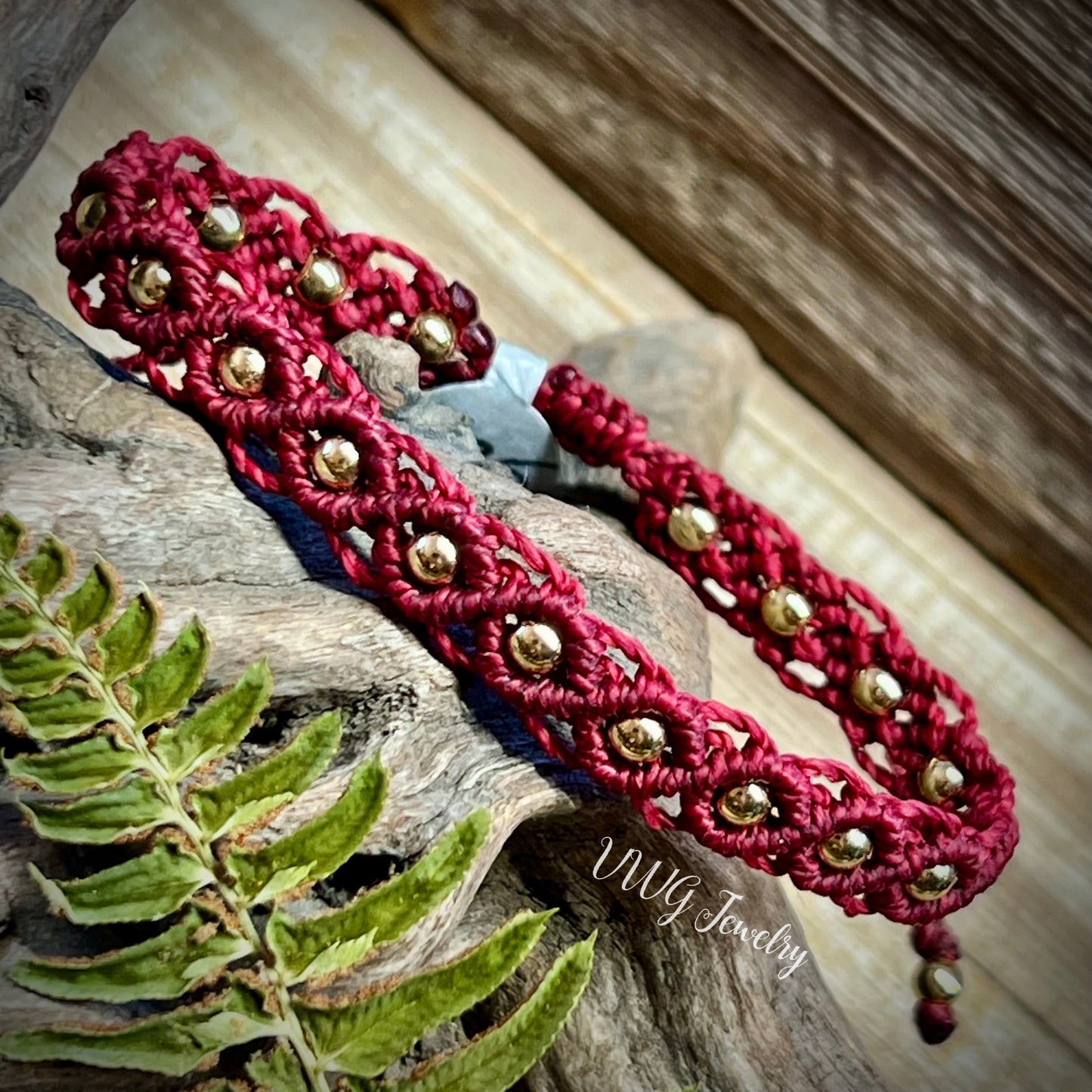 Brass & Lace sm Macrame Bracelet