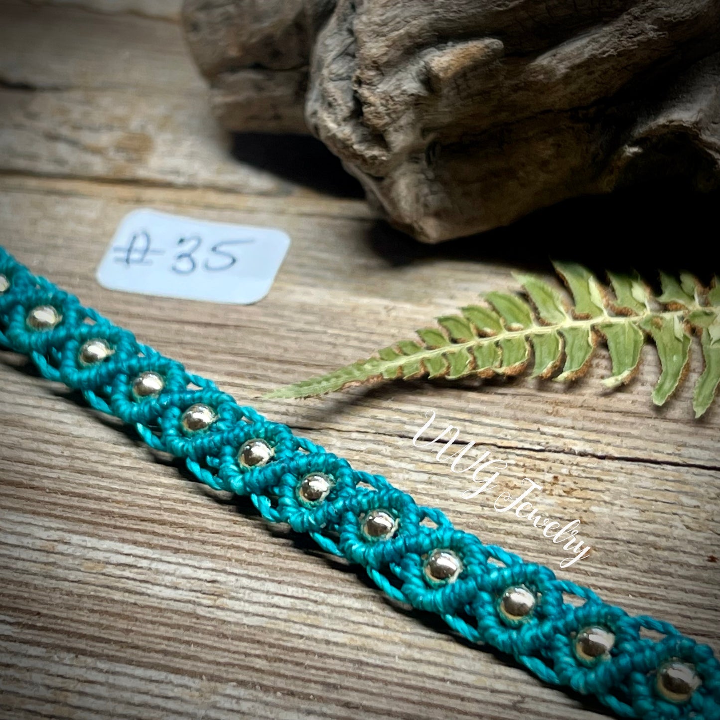 Brass & Lace Macrame Bracelet