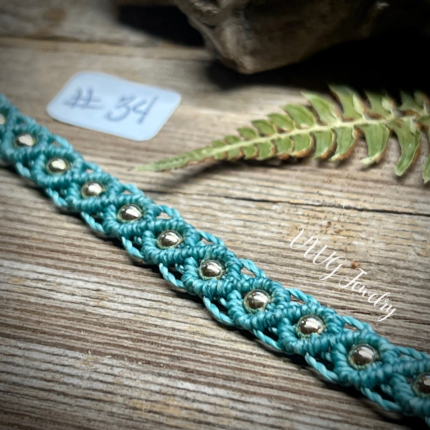 Brass & Lace Macrame Bracelet