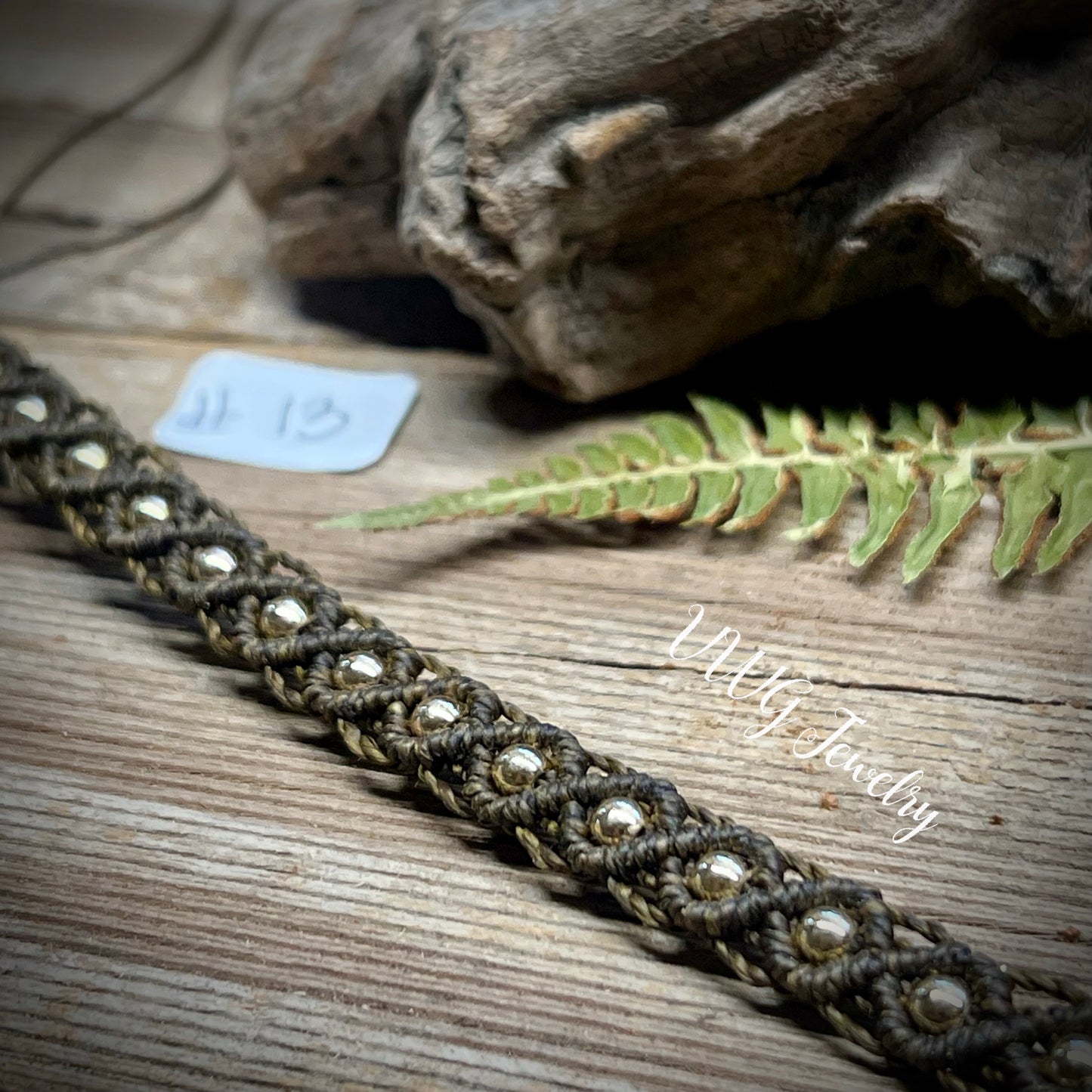 Brass & Lace Macrame Bracelet