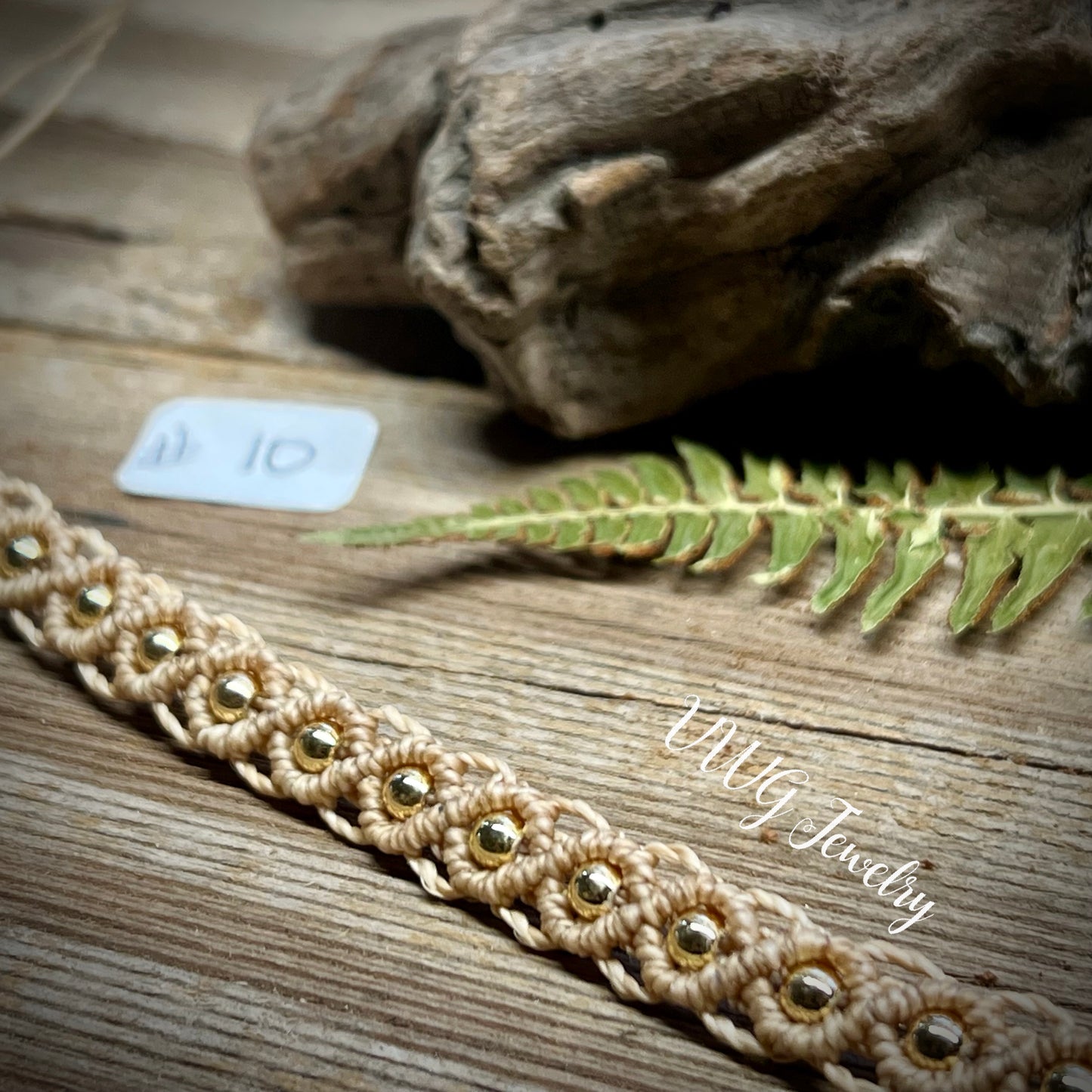 Brass & Lace Macrame Bracelet