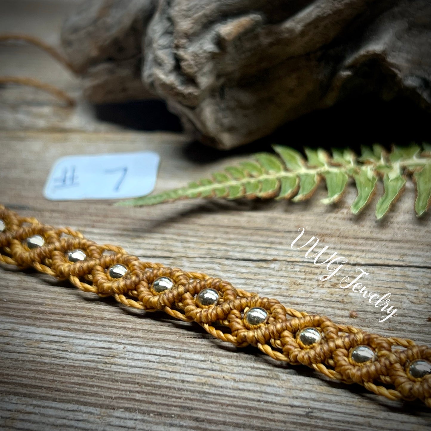 Brass & Lace Macrame Bracelet