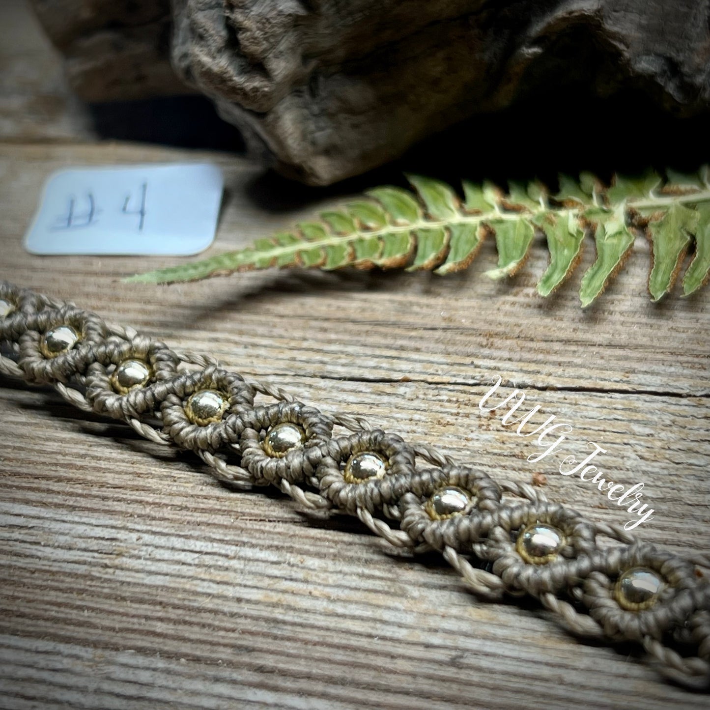 Brass & Lace Macrame Bracelet