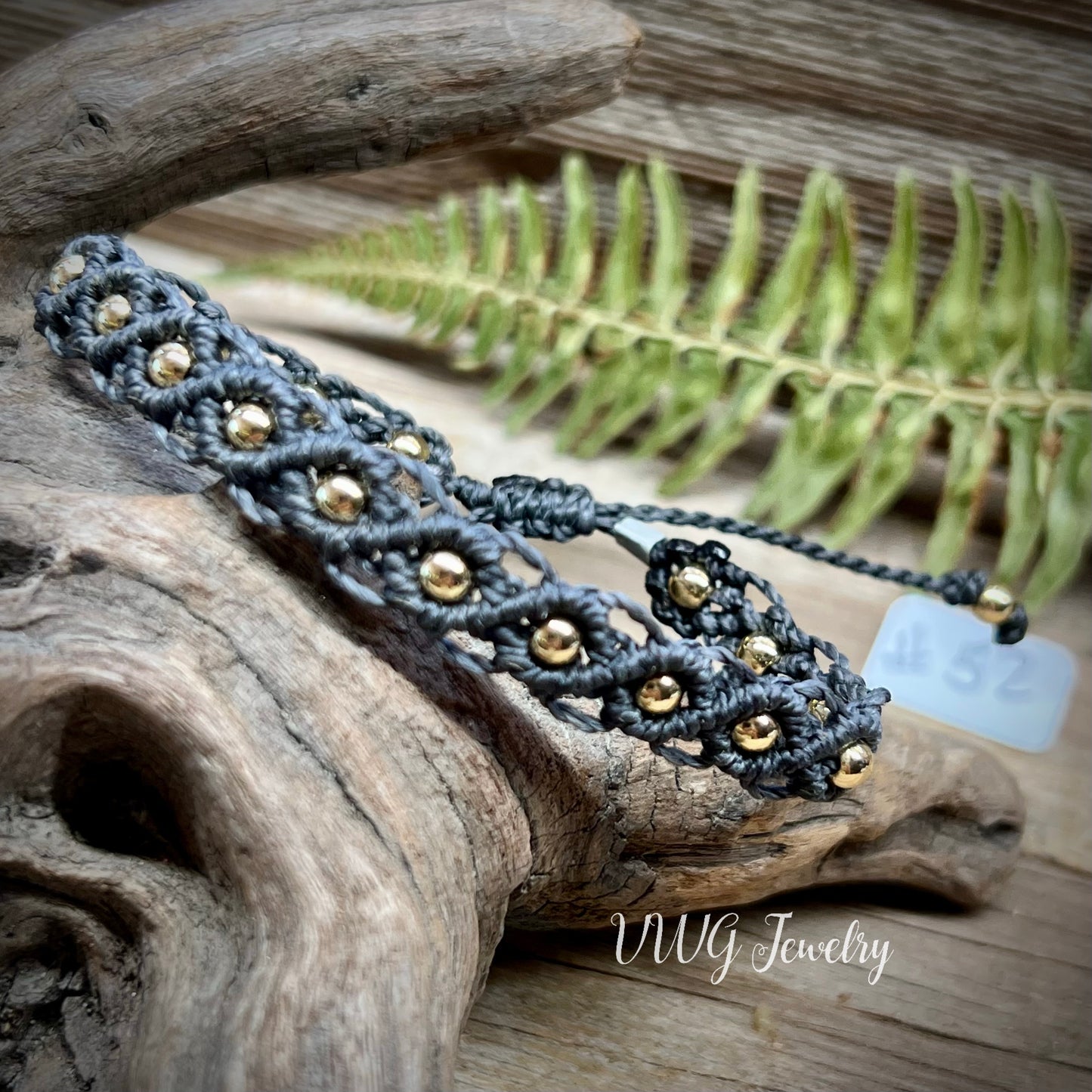 Brass & Lace Macrame Bracelet