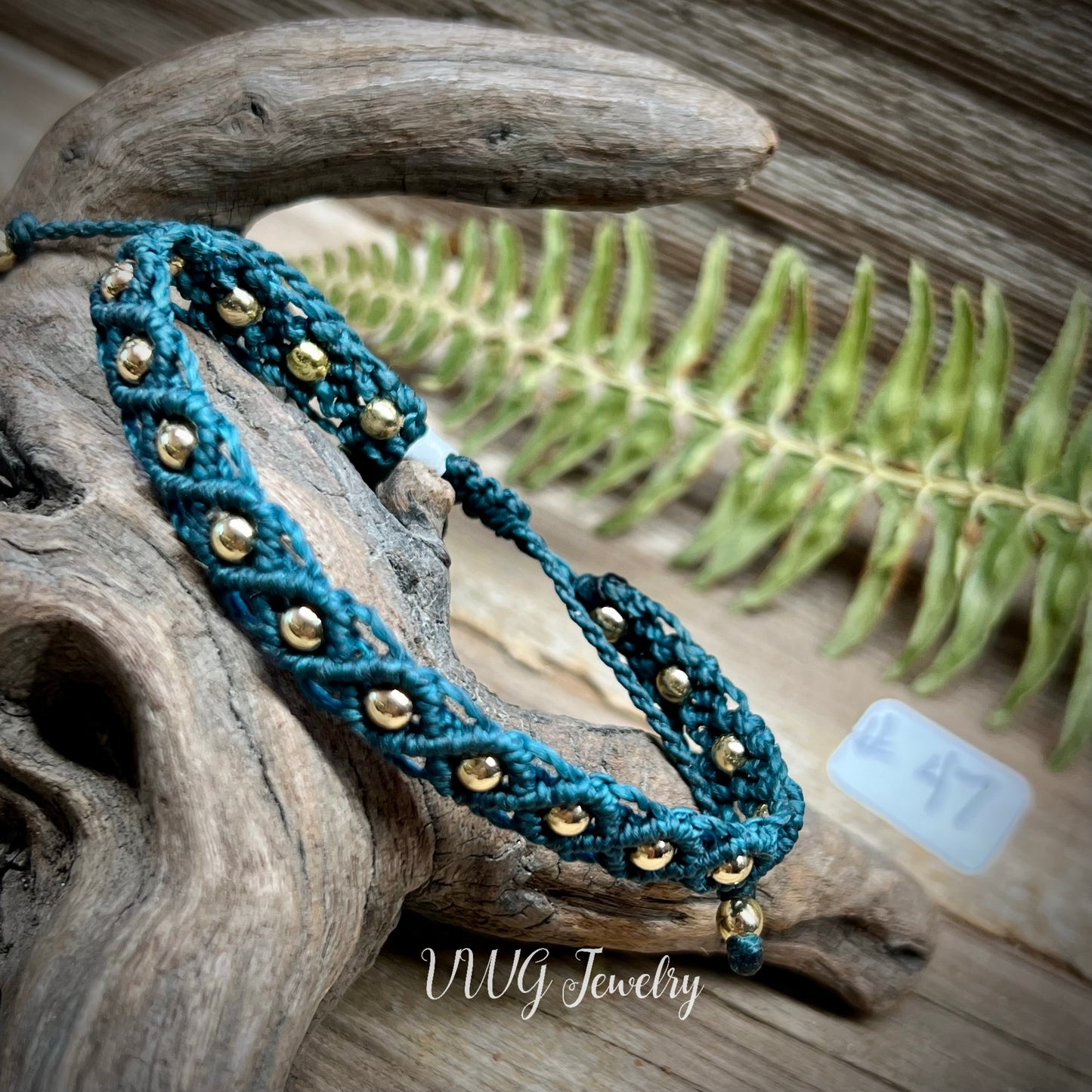 Brass & Lace Macrame Bracelet