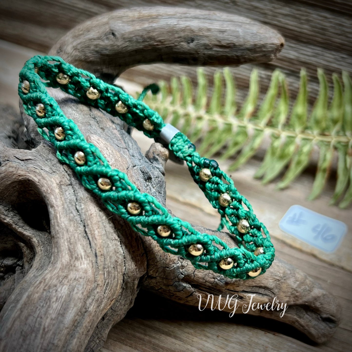 Brass & Lace Macrame Bracelet