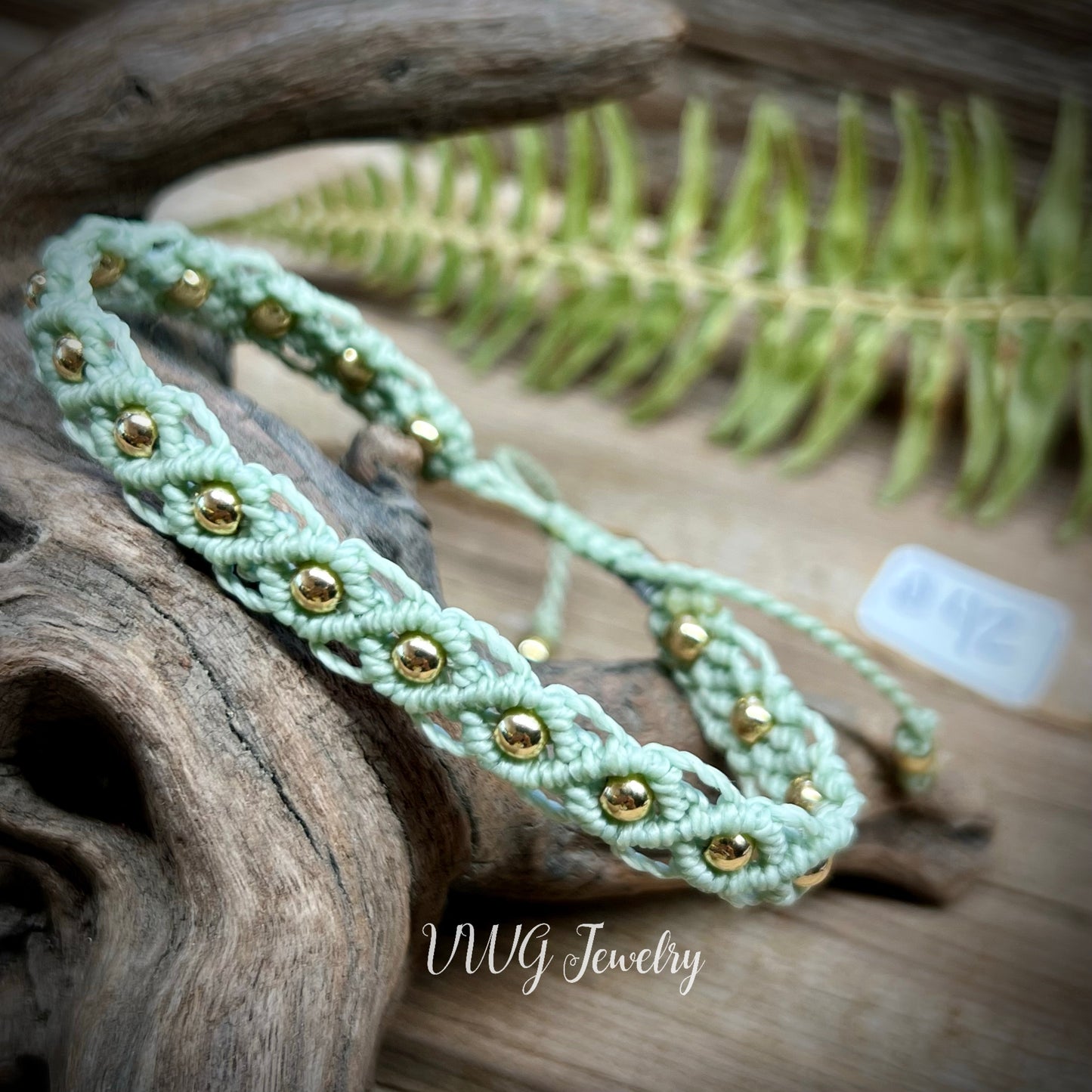 Brass & Lace Macrame Bracelet