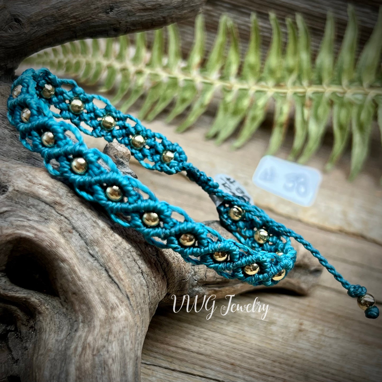 Brass & Lace Macrame Bracelet