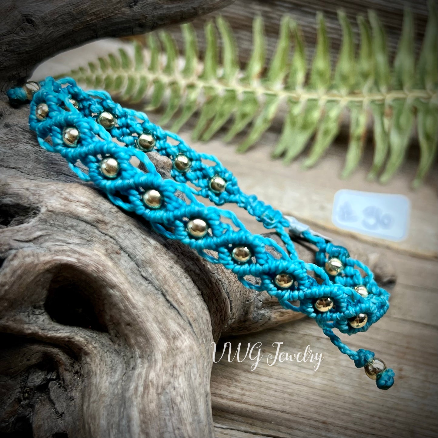 Brass & Lace Macrame Bracelet