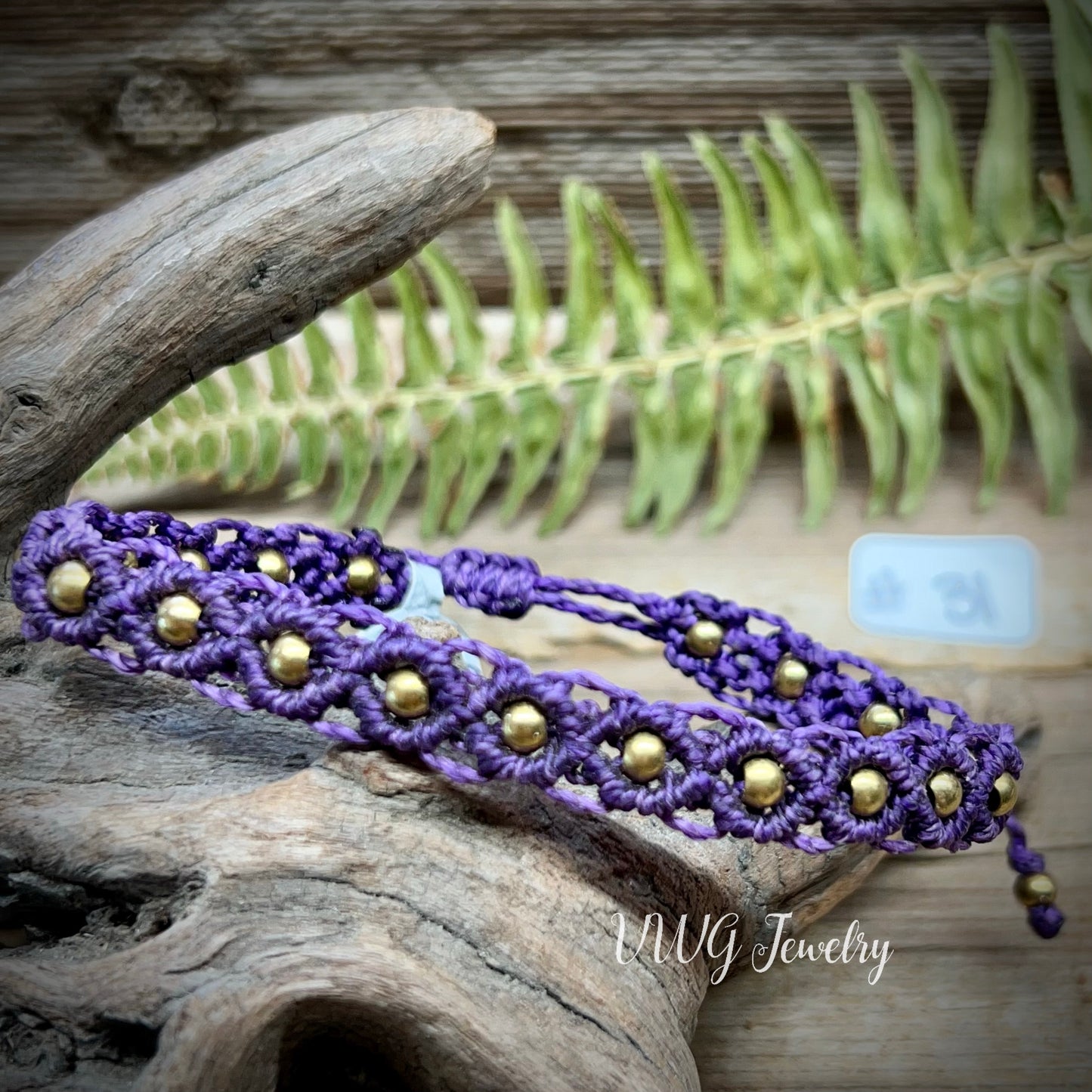 Brass & Lace Macrame Bracelet