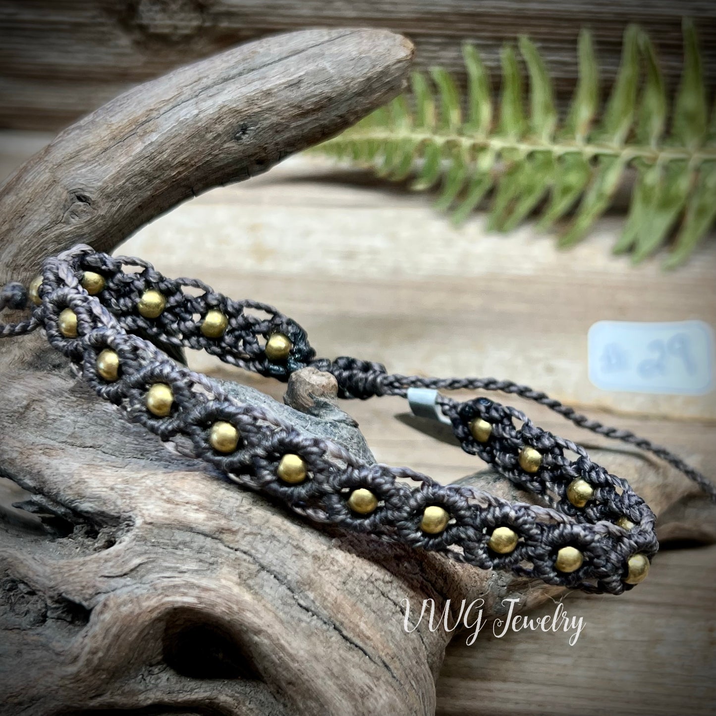 Brass & Lace Macrame Bracelet