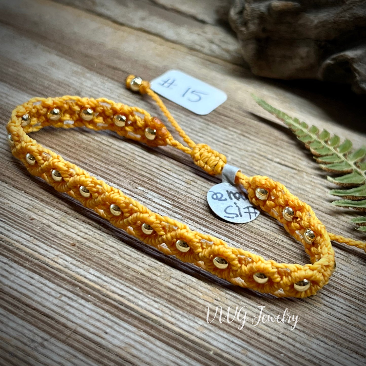 Brass & Lace Macrame Bracelet