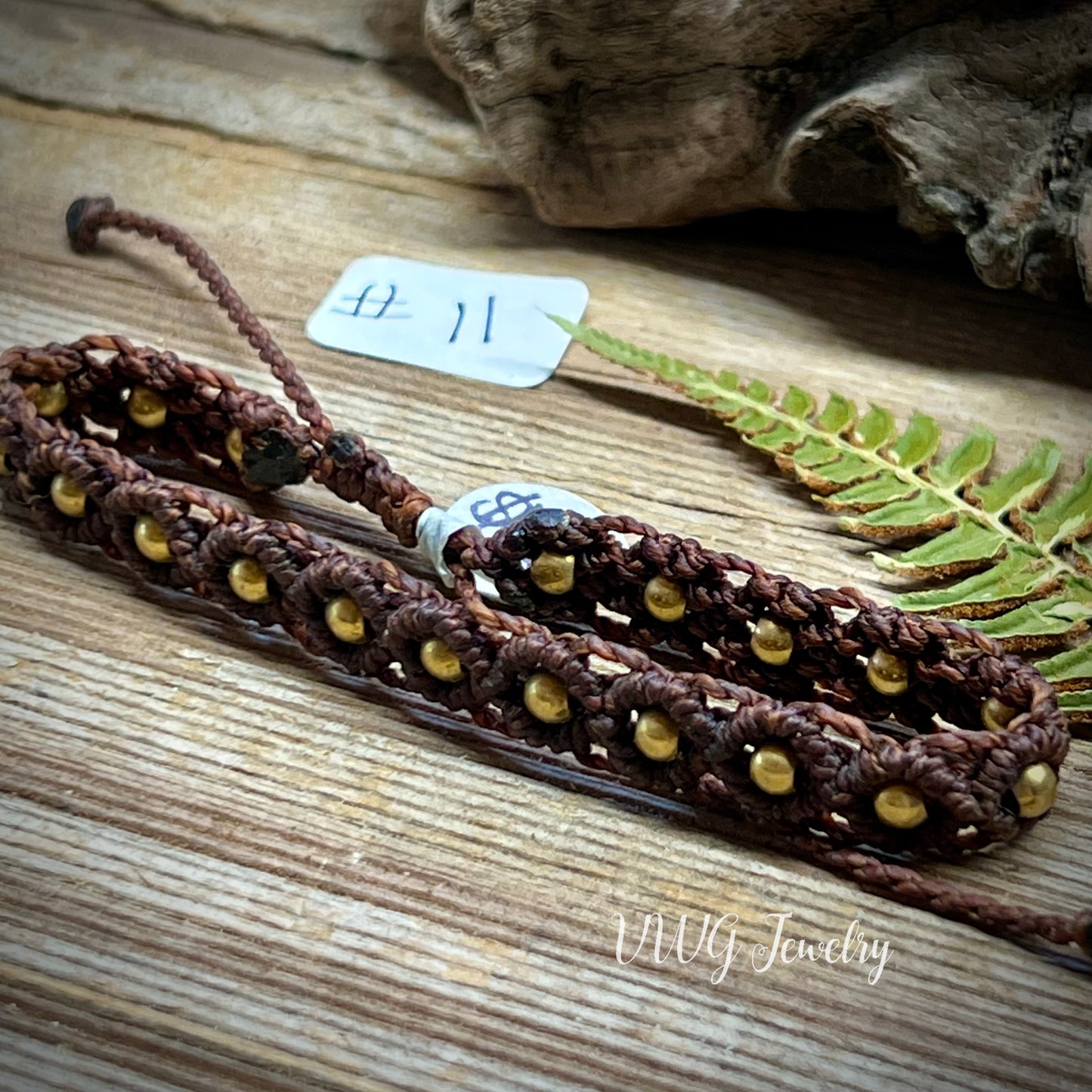 Brass & Lace Macrame Bracelet