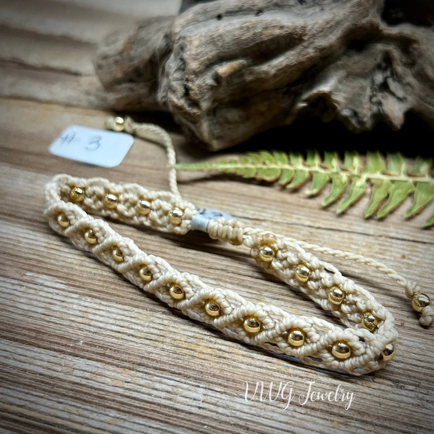 Brass & Lace Macrame Bracelet