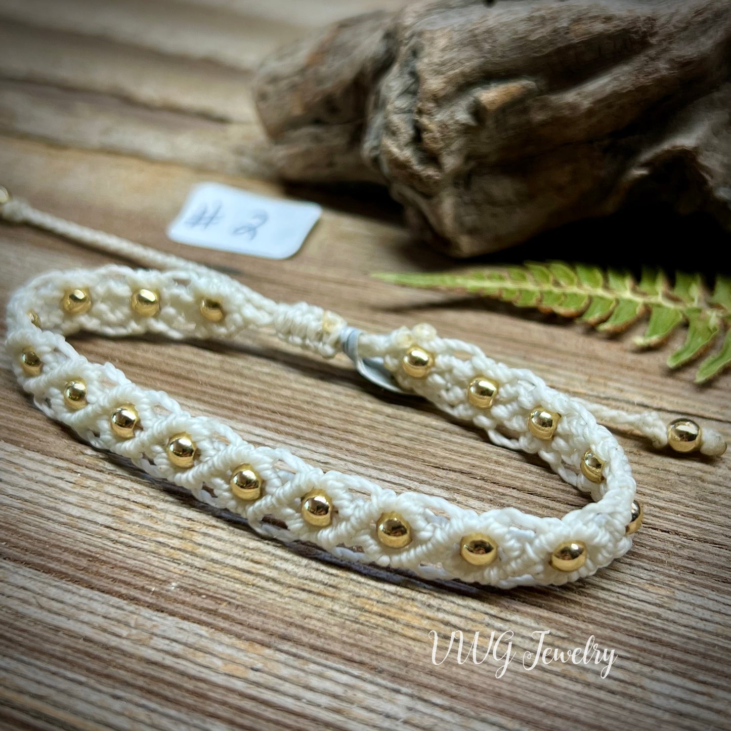 Brass & Lace Macrame Bracelet
