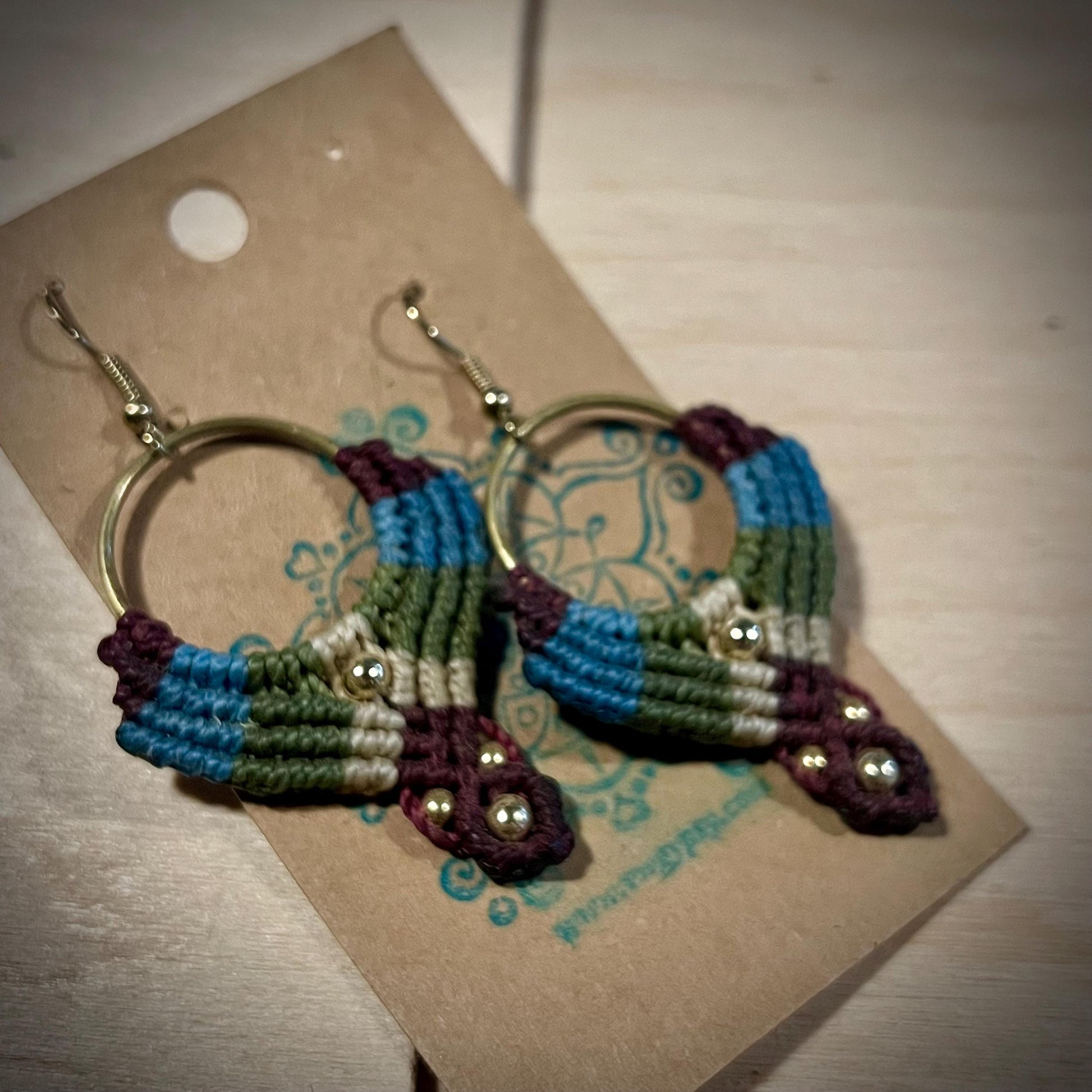 Macrame 4 Color Boho Earrings Lightweight Hypoallergenic