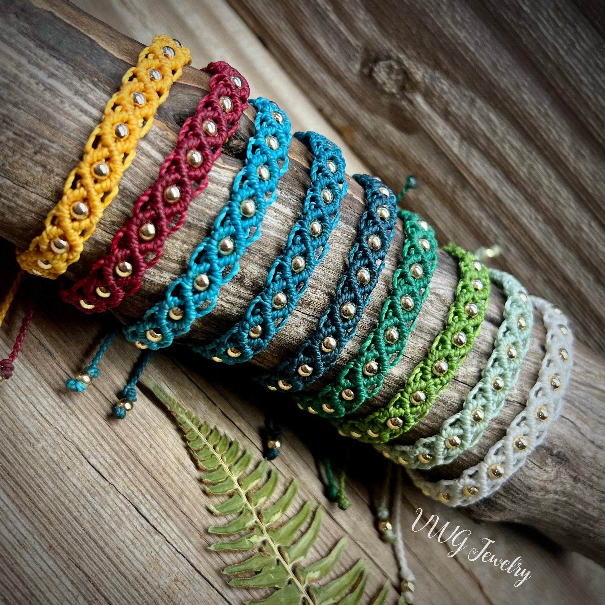 Brass & Lace Macrame Bracelet