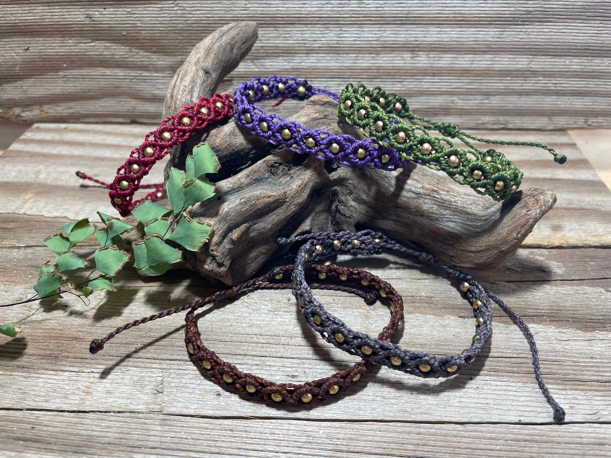 Brass & Lace Macrame Bracelet