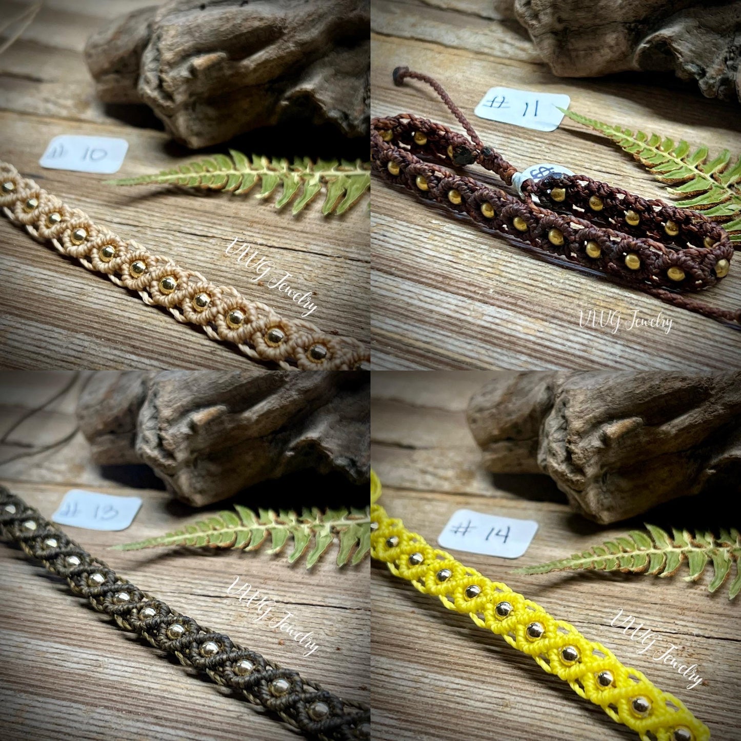 Brass & Lace Macrame Bracelets