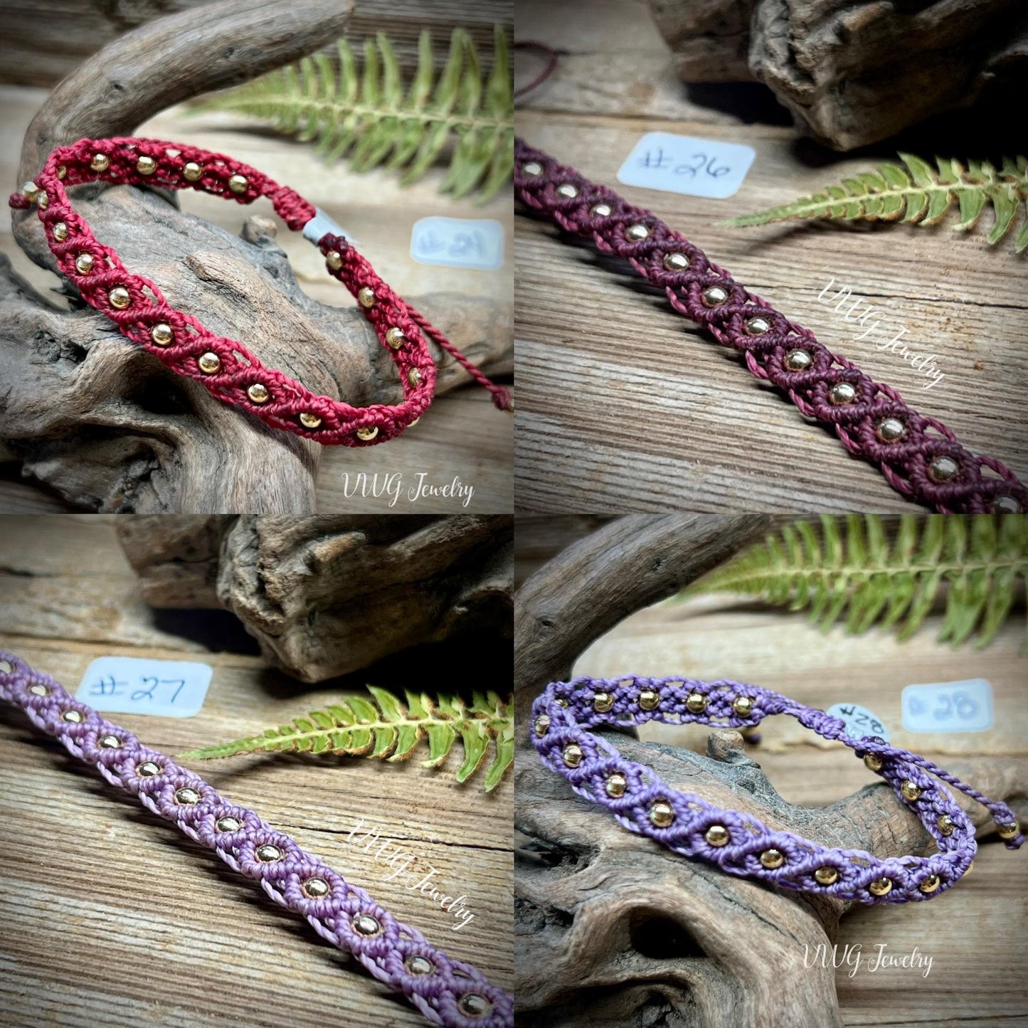Brass & Lace Macrame Bracelets