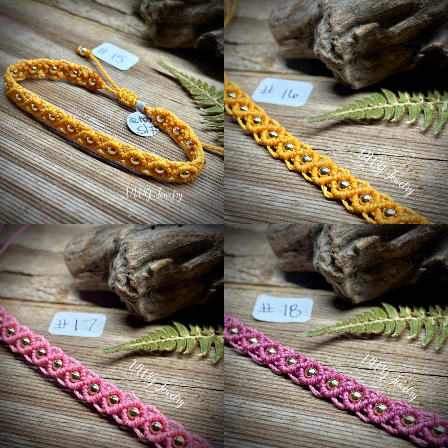Brass & Lace Macrame Bracelets