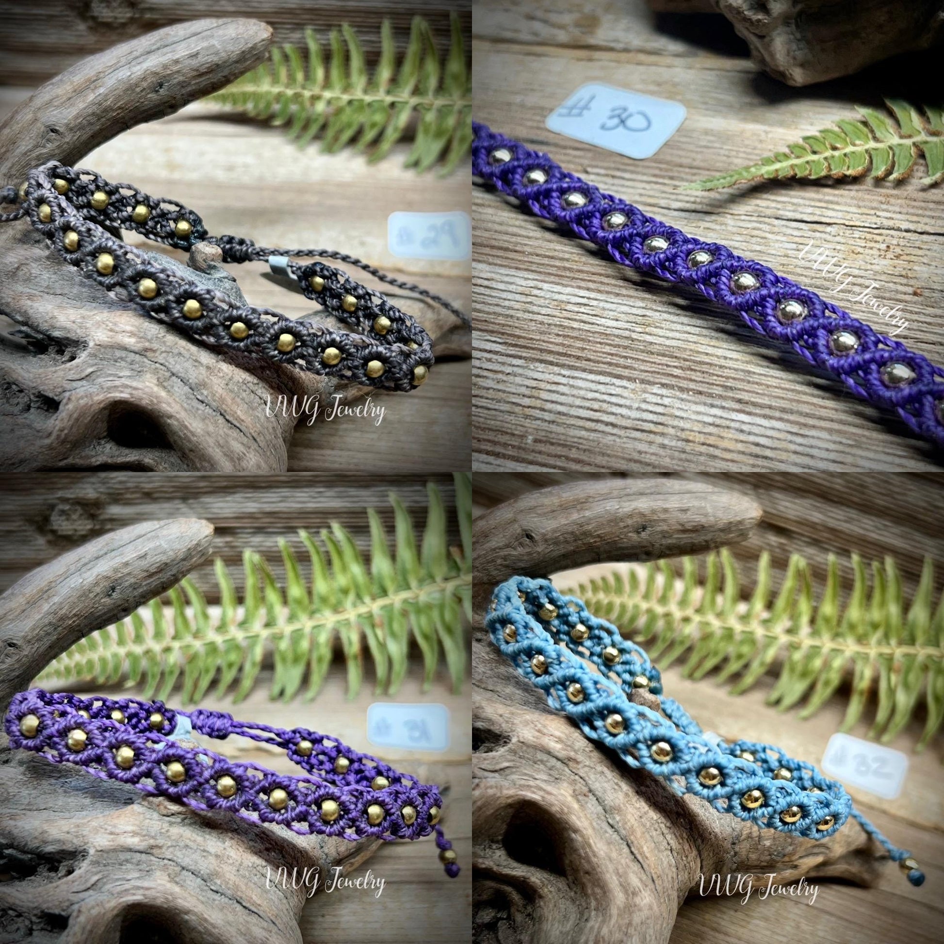 Brass & Lace Macrame Bracelets