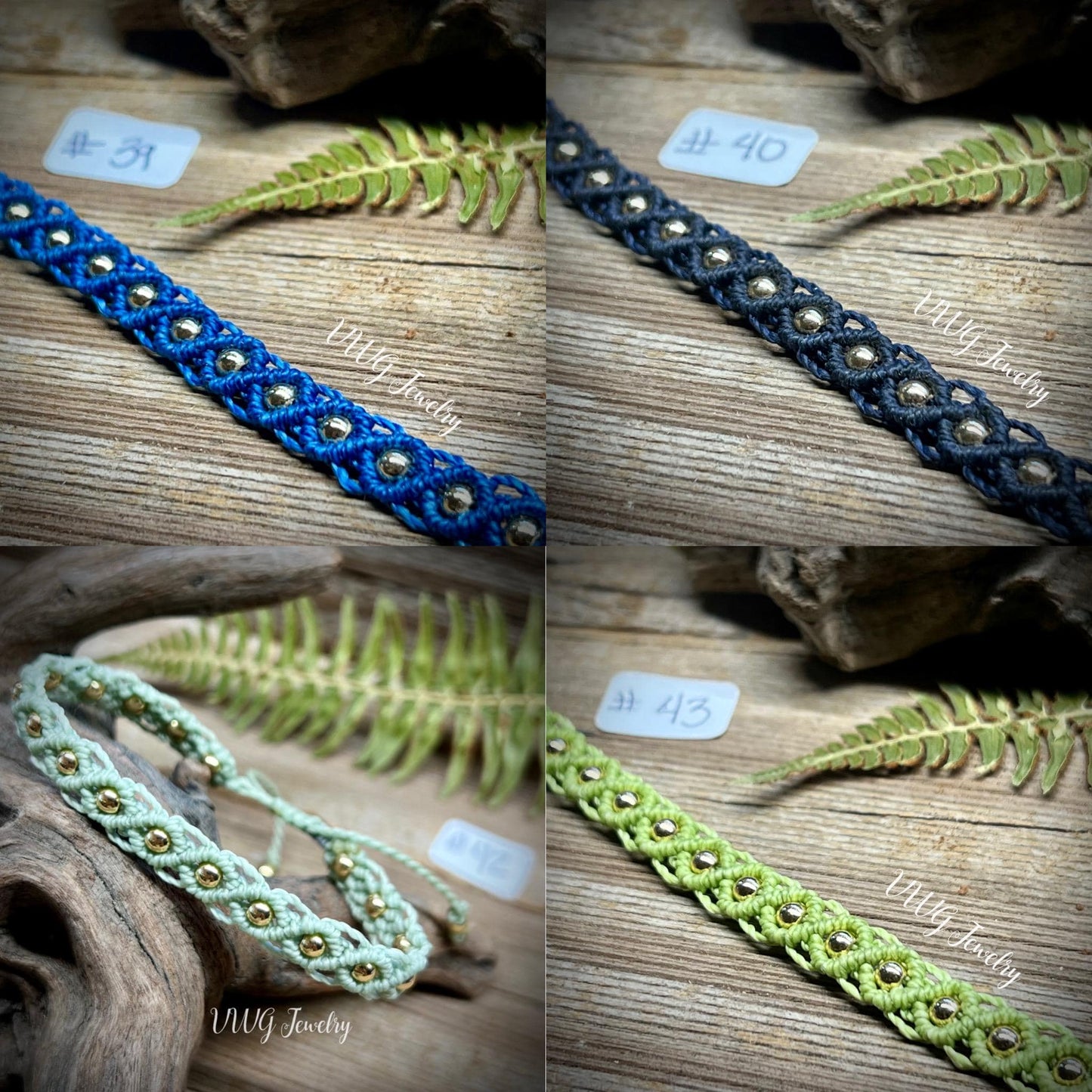 Brass & Lace Macrame Bracelets