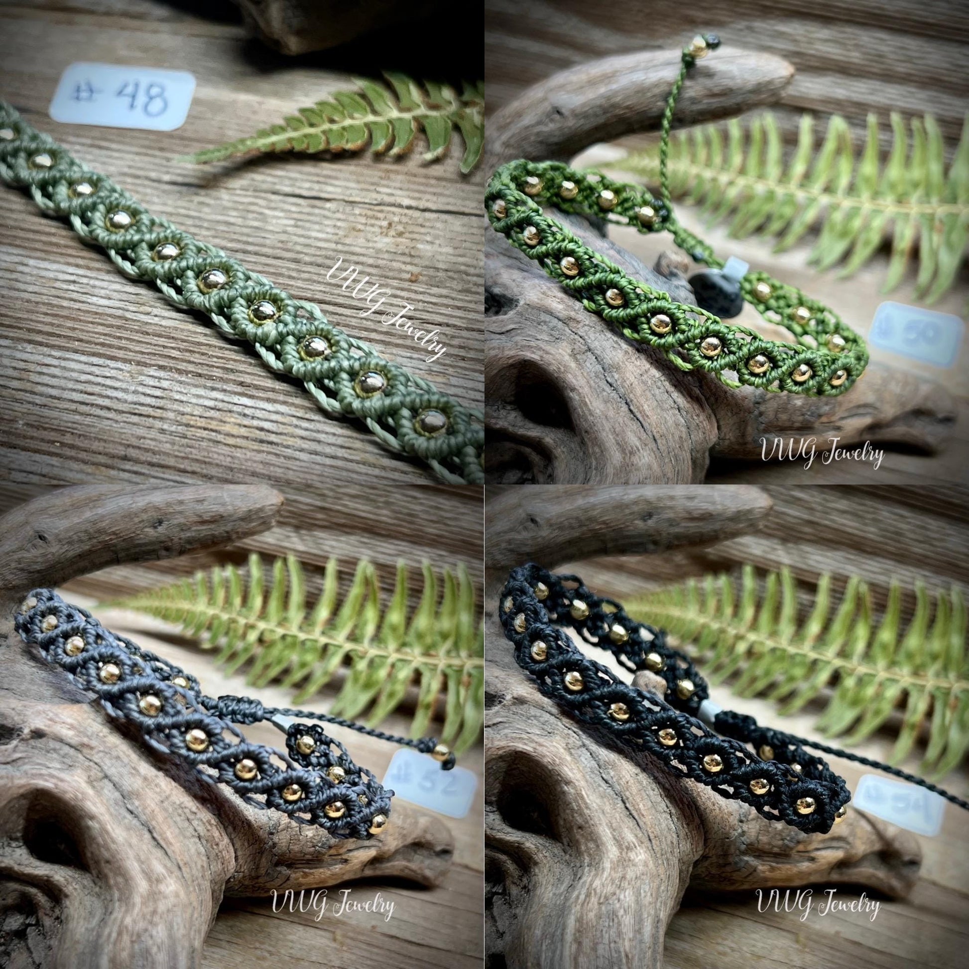 Brass & Lace Macrame Bracelets