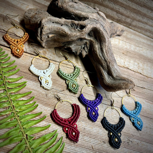 Macramé Bohemian Drop Earrings Hypoallergenic Lightweight Jewelry