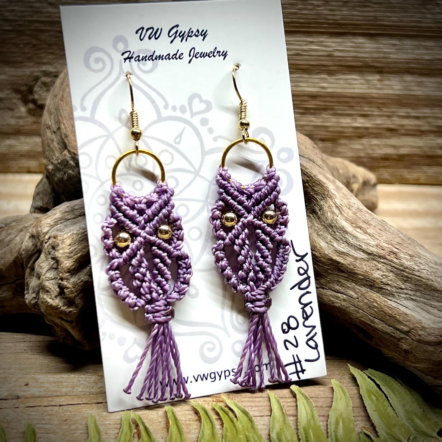 Owl Macrame Earrings Handmade Hypoallergenic Nature Lover Woodland Jewelry