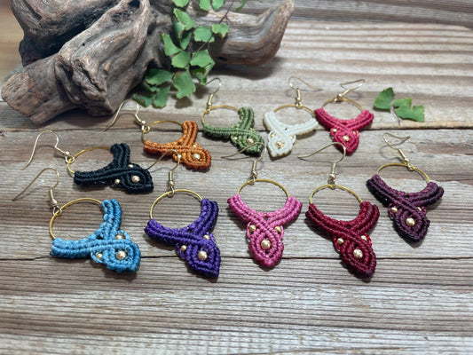 Macramé Bohemian Drop Earrings Hypoallergenic Lightweight Jewelry