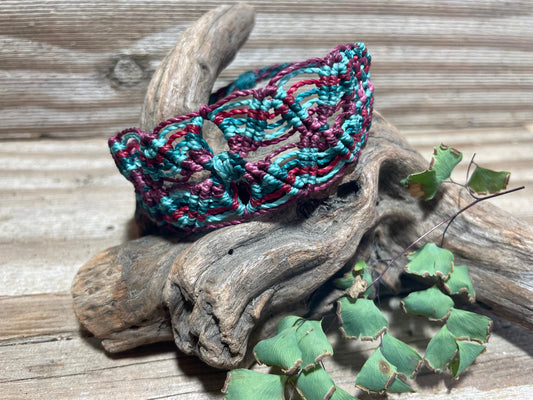 Color Waves Macrame Bracelet Adjustable Woven Handmade Boho Friendship