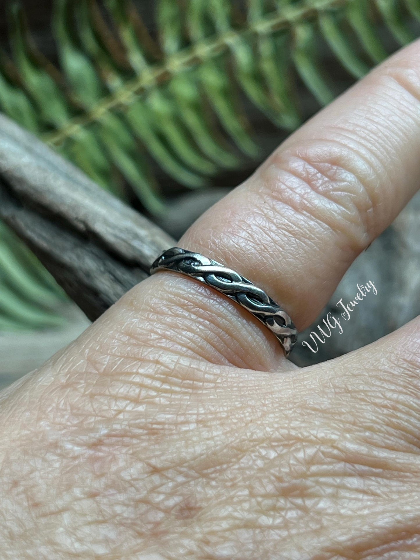 Twist Band Ring 3mm Sterling Silver Stacking Boho Handmade