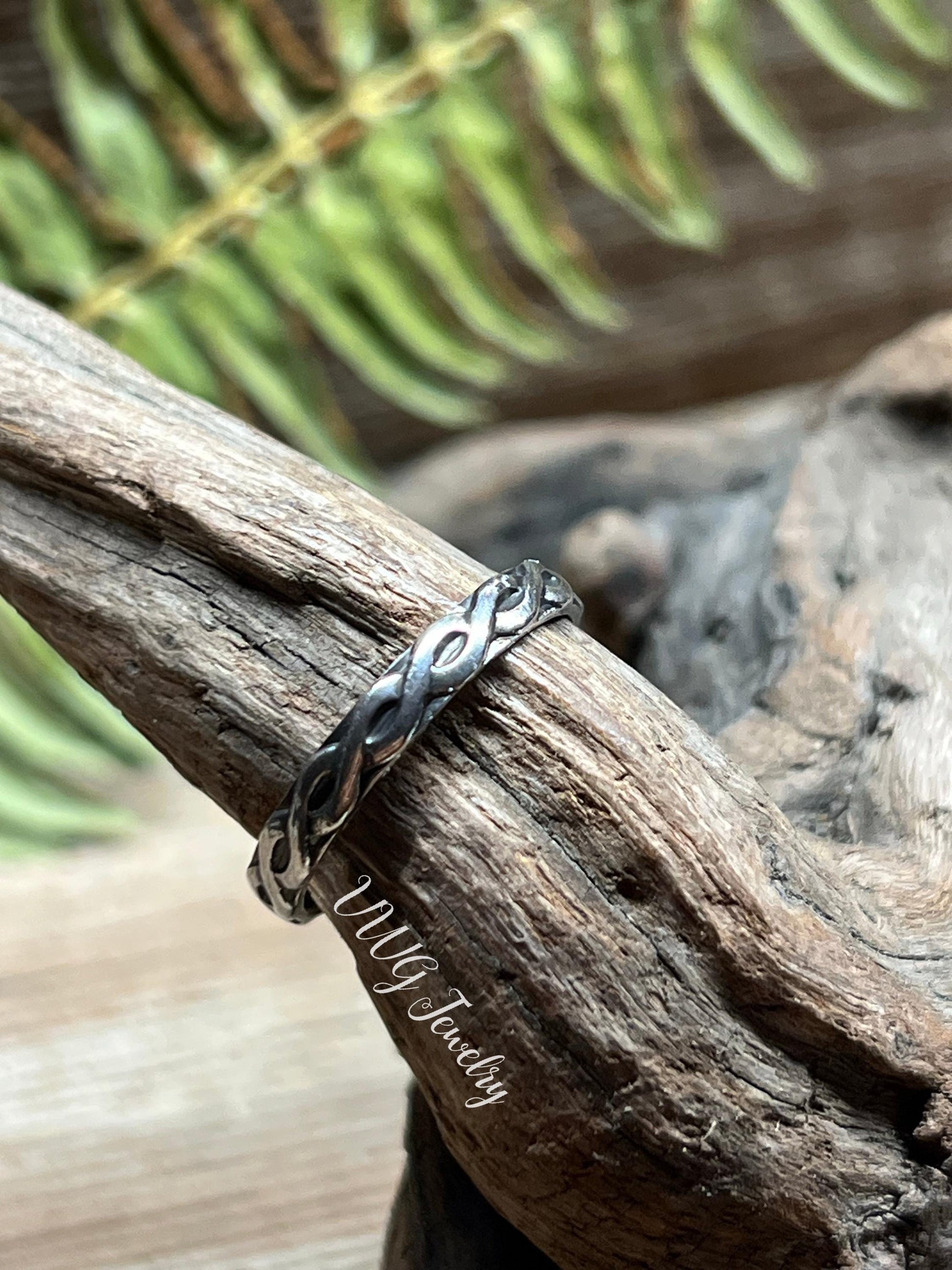 Twist Band Ring 3mm Sterling Silver Stacking Boho Handmade