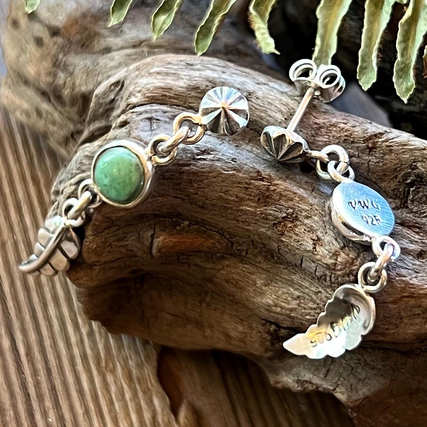 Turquoise Feather Earrings Handmade Sterling Silver 925 Dangle Boho Southwest Earrings Jewelry