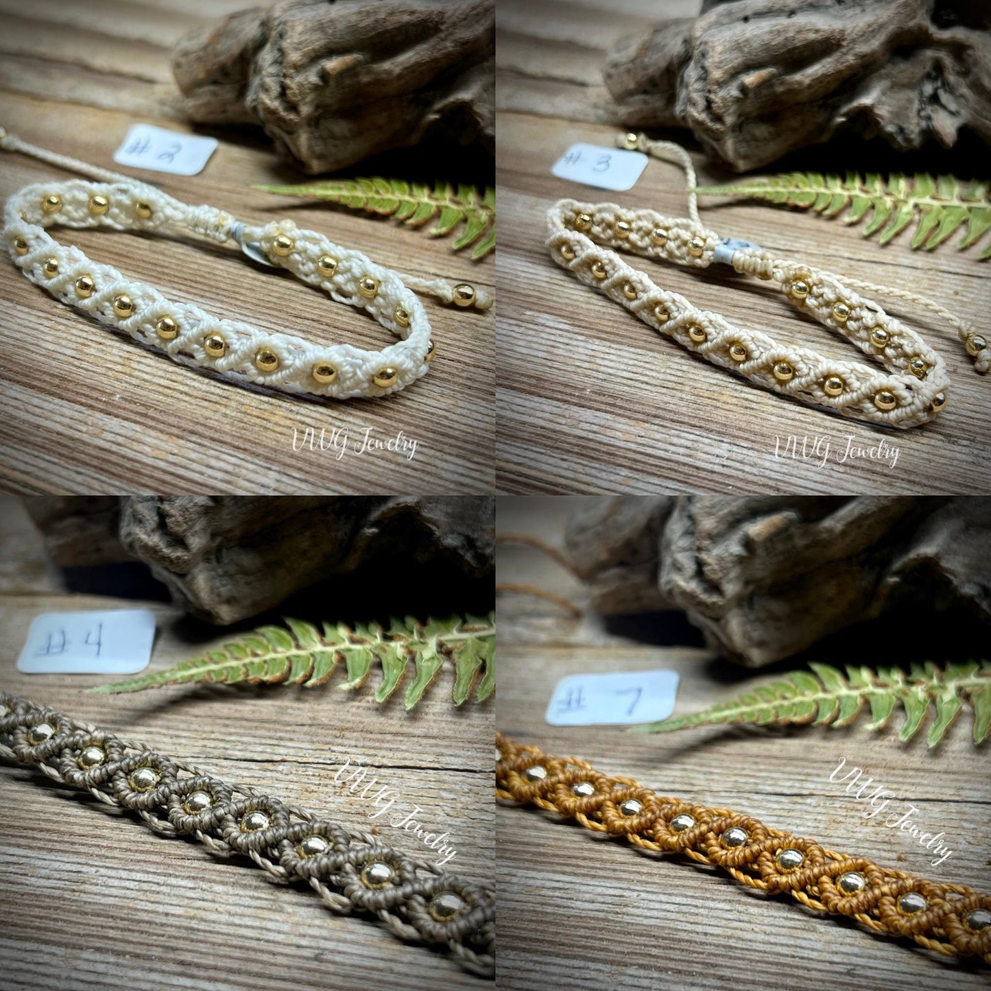 Brass & Lace Macrame Bracelets