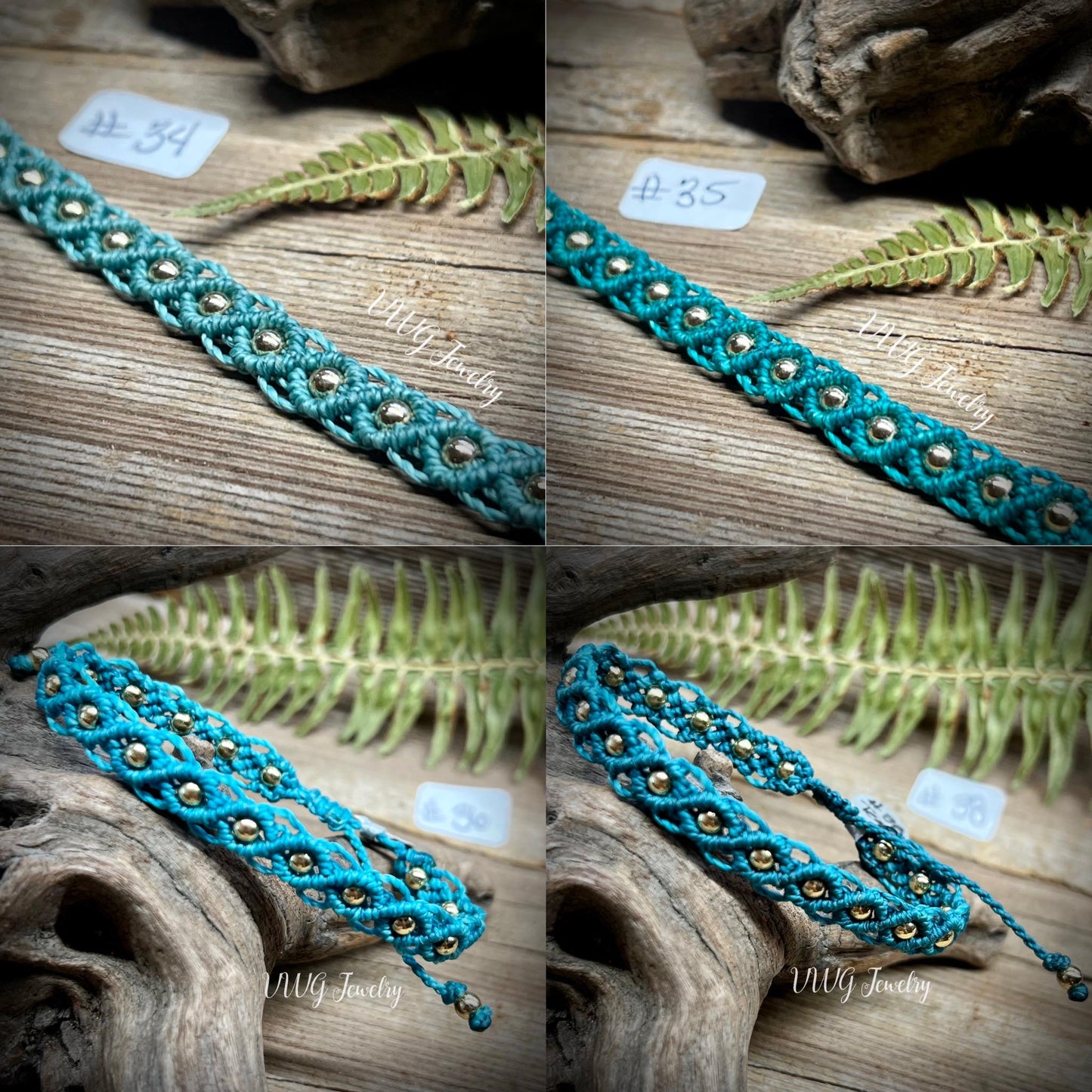 Brass & Lace Macrame Bracelets