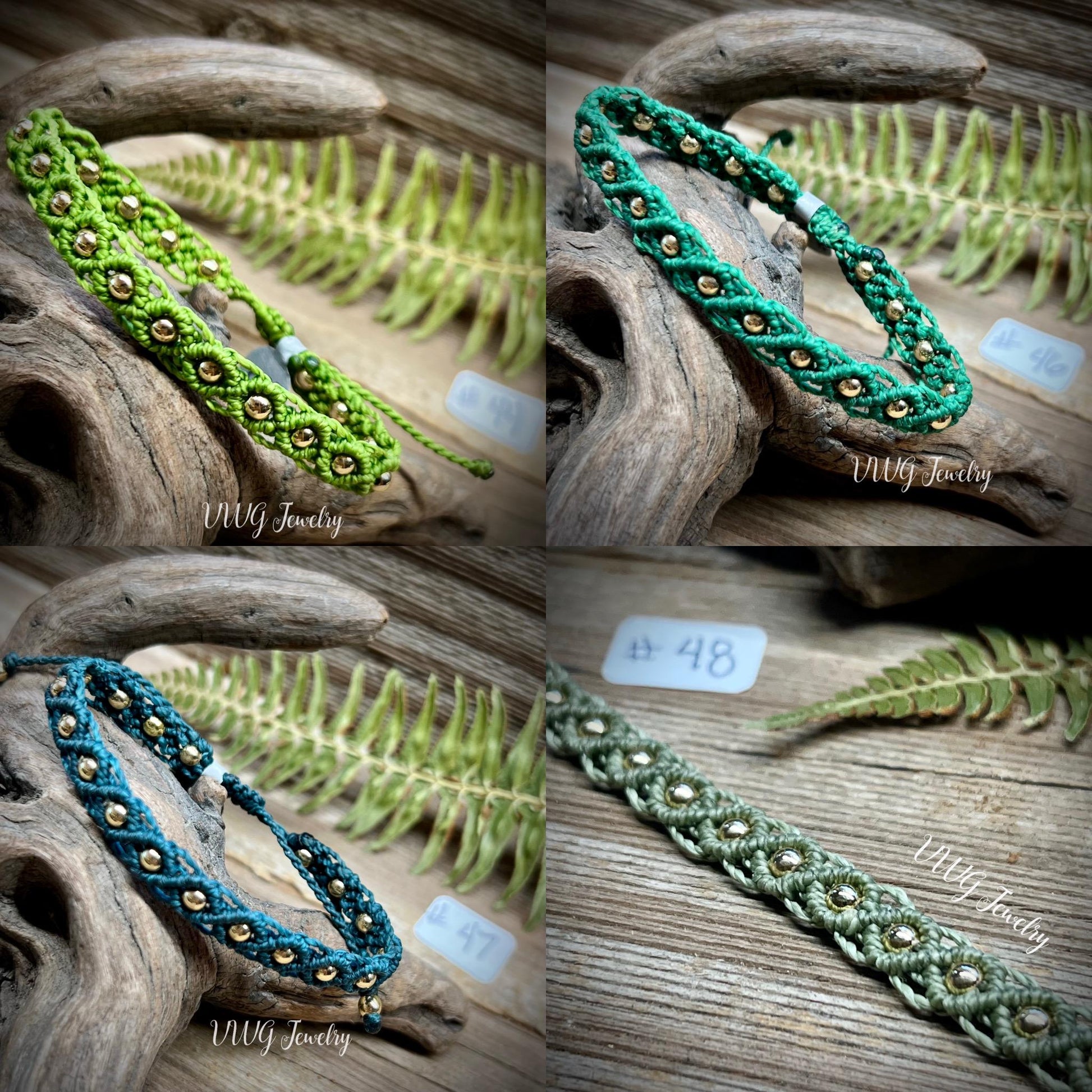Brass & Lace Macrame Bracelets