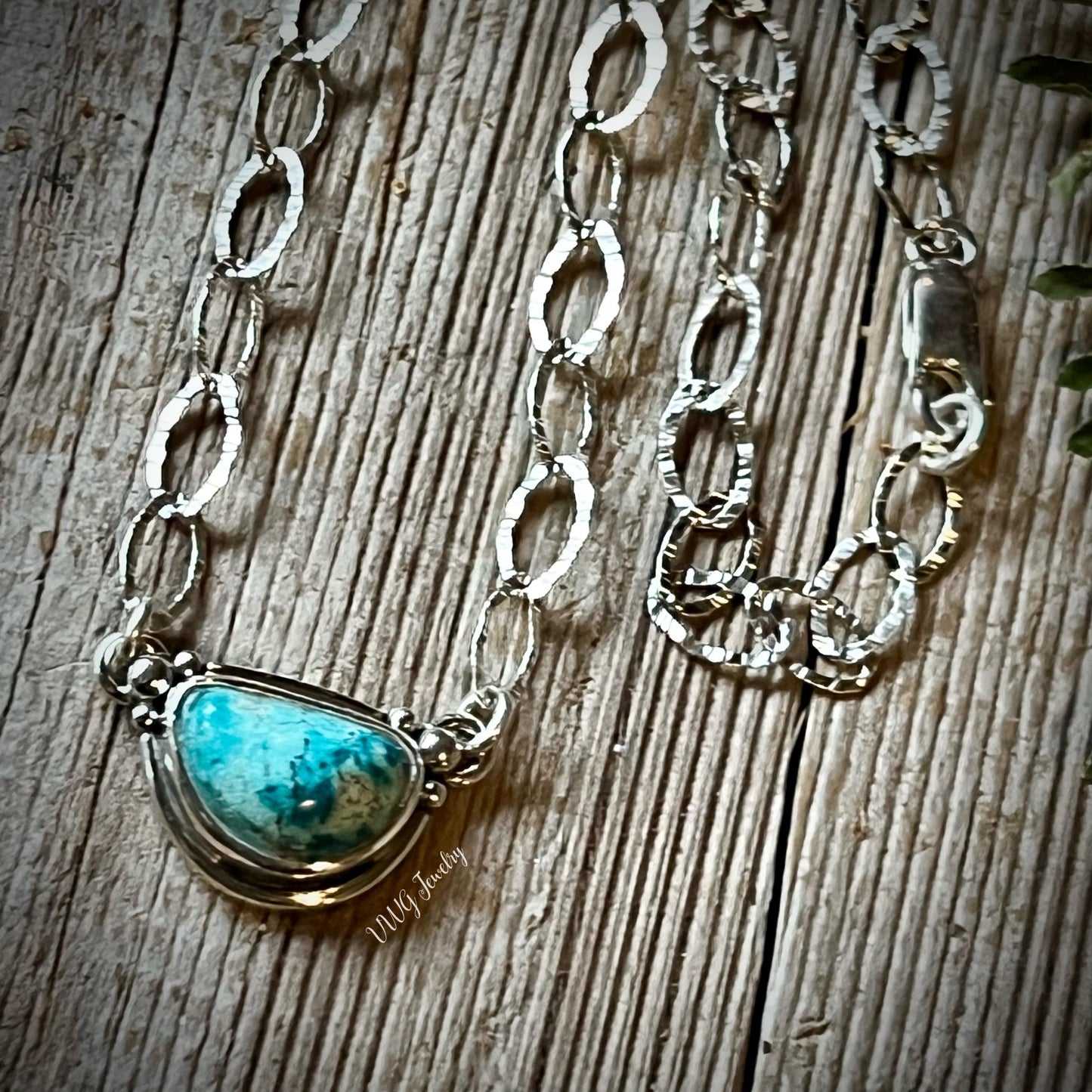 Turquoise Sm Sterling Silver Necklace Handmade 925 Blue Gemstone Pendant